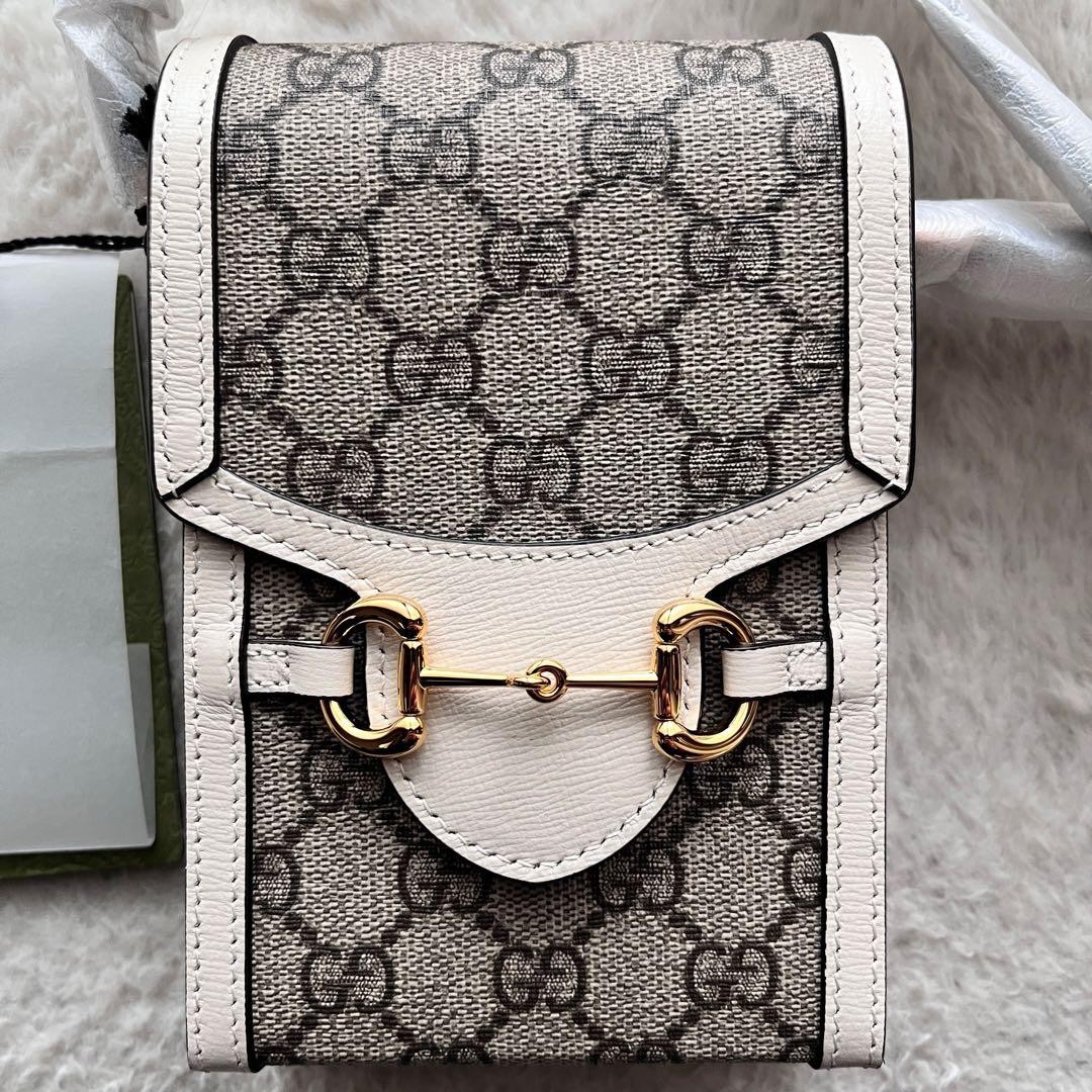 Brand new unused GUCCI horsebit shoulder bag pouch GG Gift Present 0611b