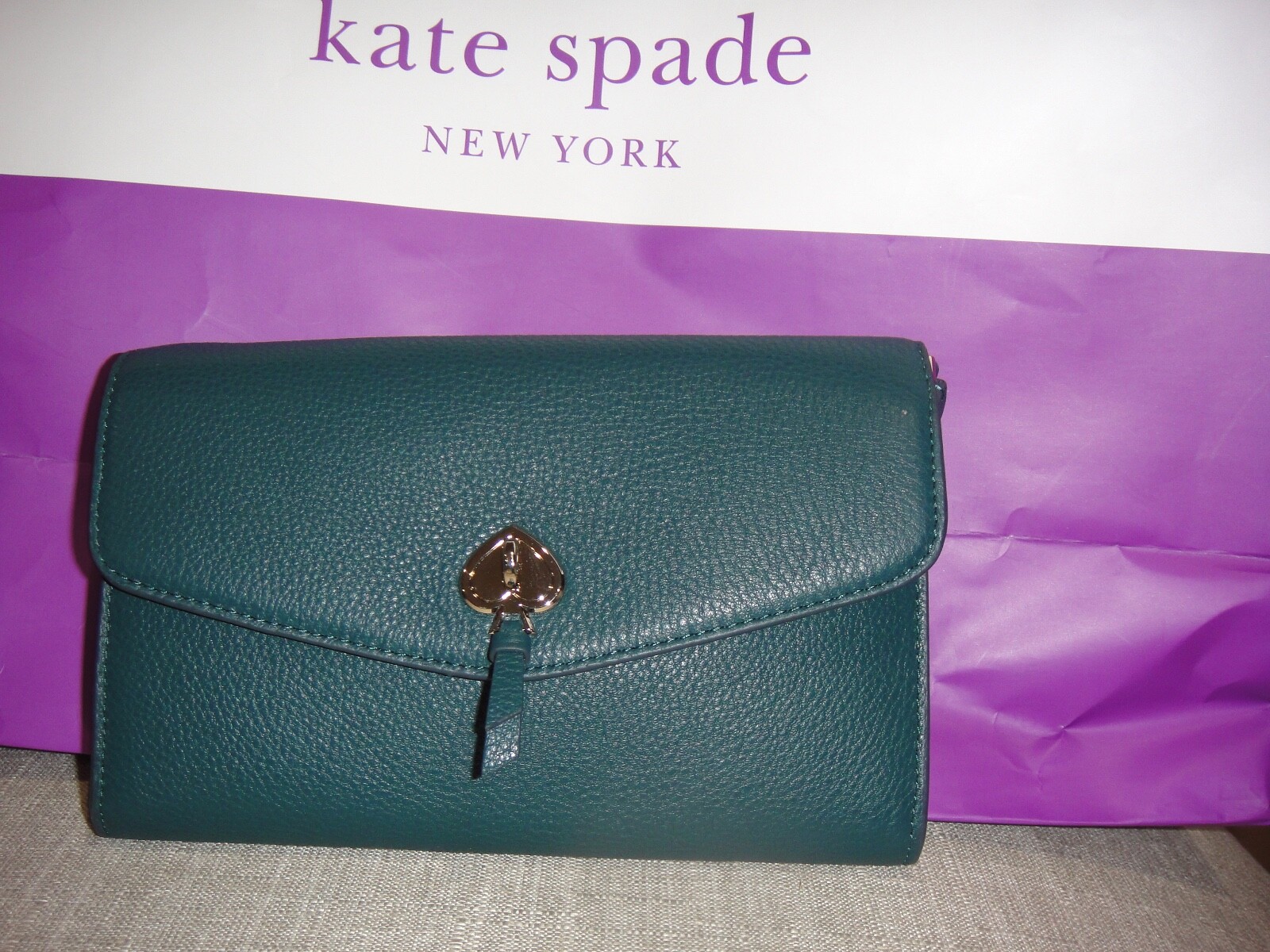 NEW Kate Spade Marti Pebbled Leather Peacock Crossbody Bag.$269.00.100 Authentic