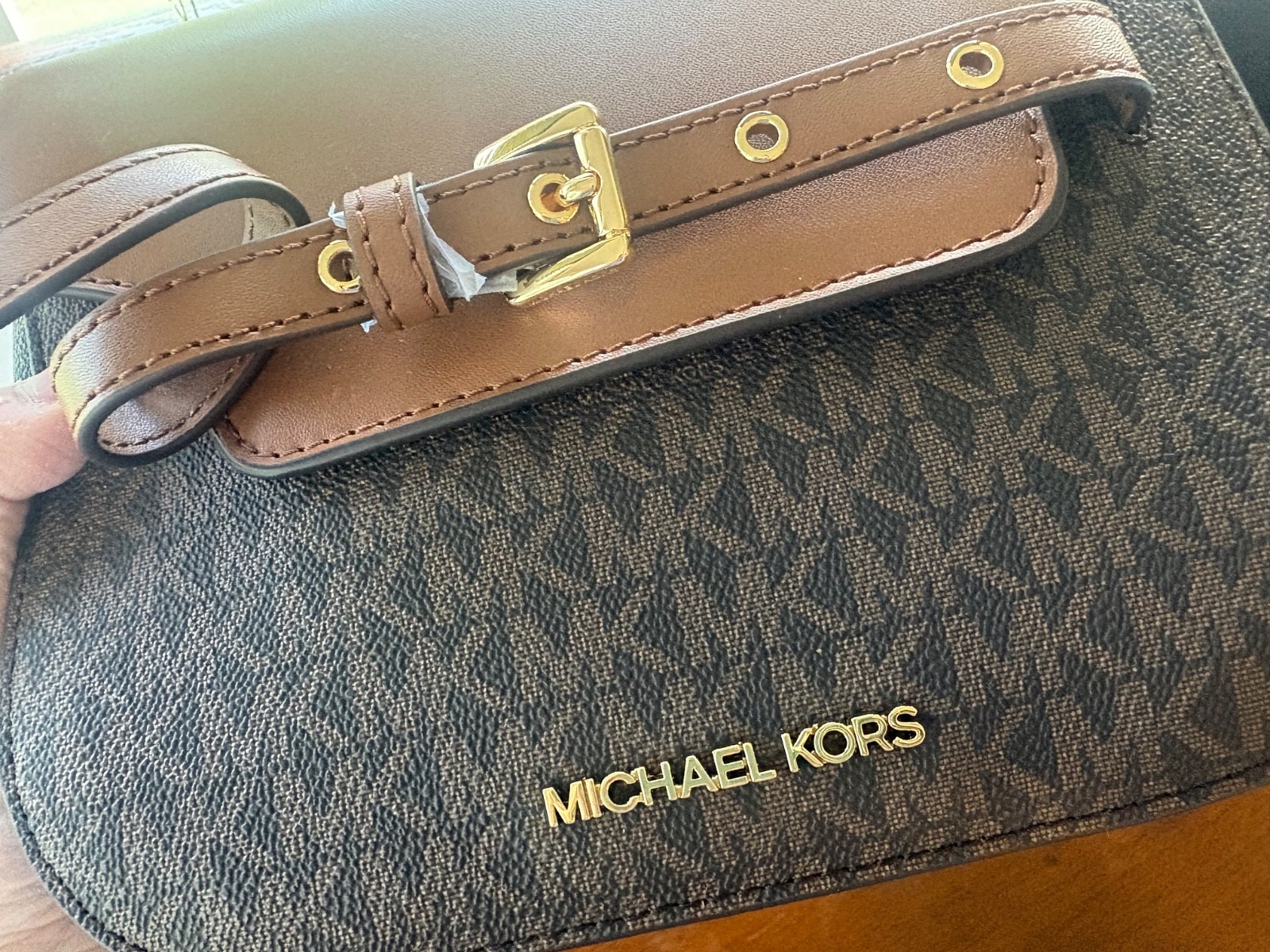 Michael Kors Emilia Small Saddle Crossbody Bag – Brown – Women’s Handbag