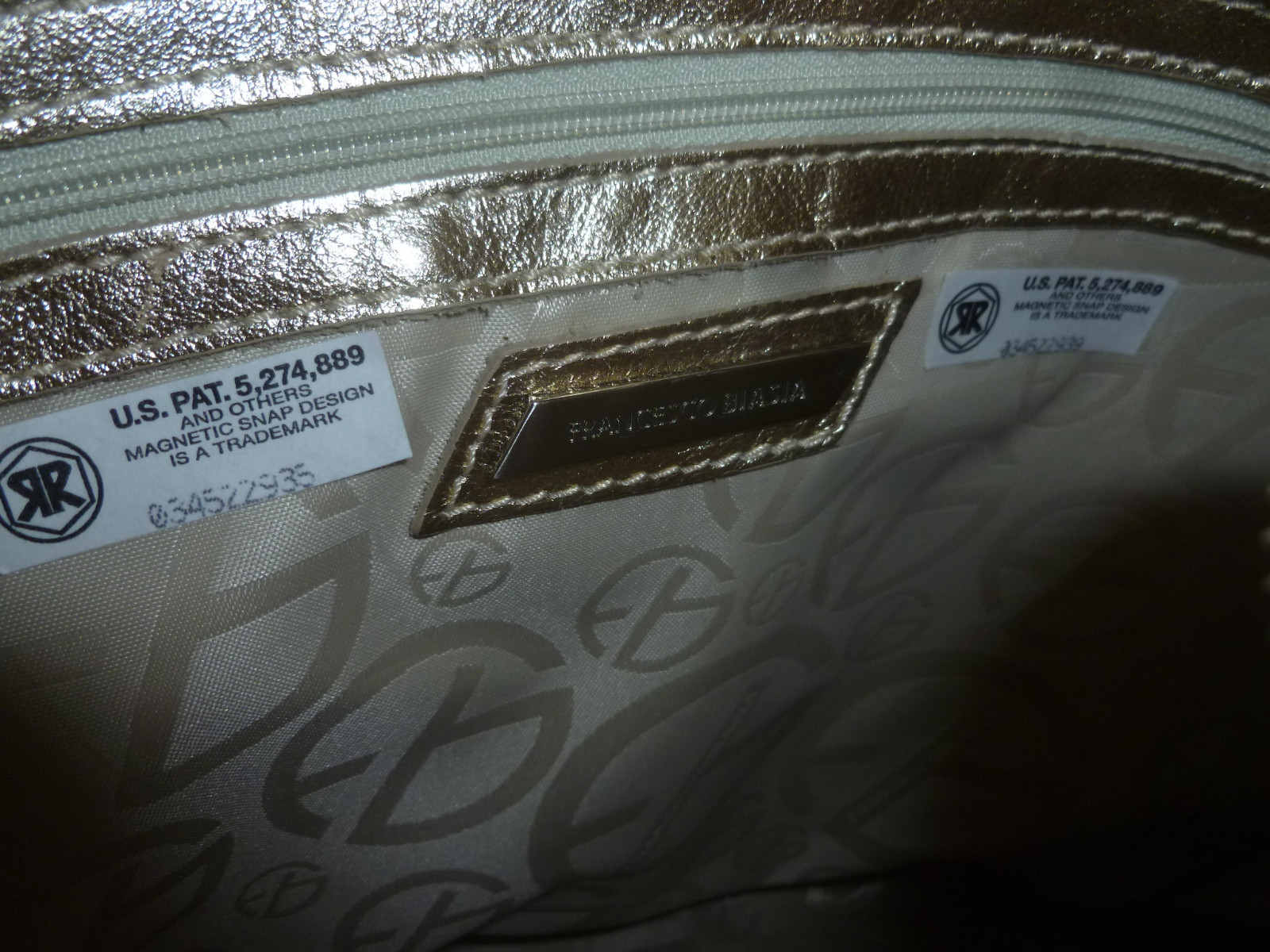 NEW W TAG FRANCESCO BIASA SECRET LOVE PURSE HANDBAG GOLD SATCHEL NWT LEATHER BAG