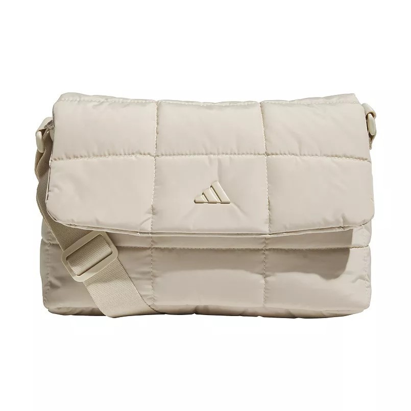 Adidas Quilted Crossbody Adjustable Strap Zipper Accents Pockets – KHAKI – NWT
