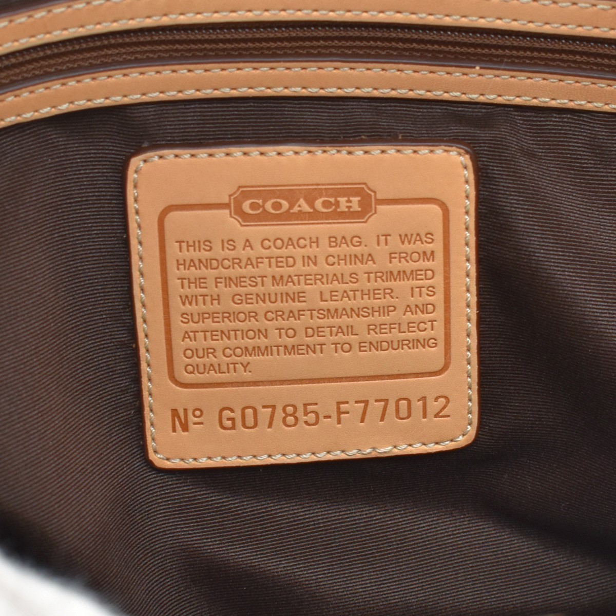 COACH Logo Signature Shoulder Tote Bag Canvas Leather Brown F77012 07BS408