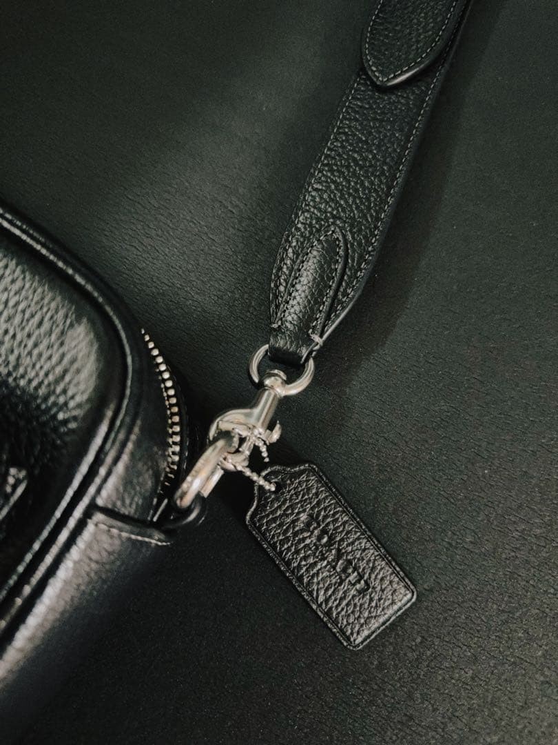COACH Leather Shoulder Bag Black