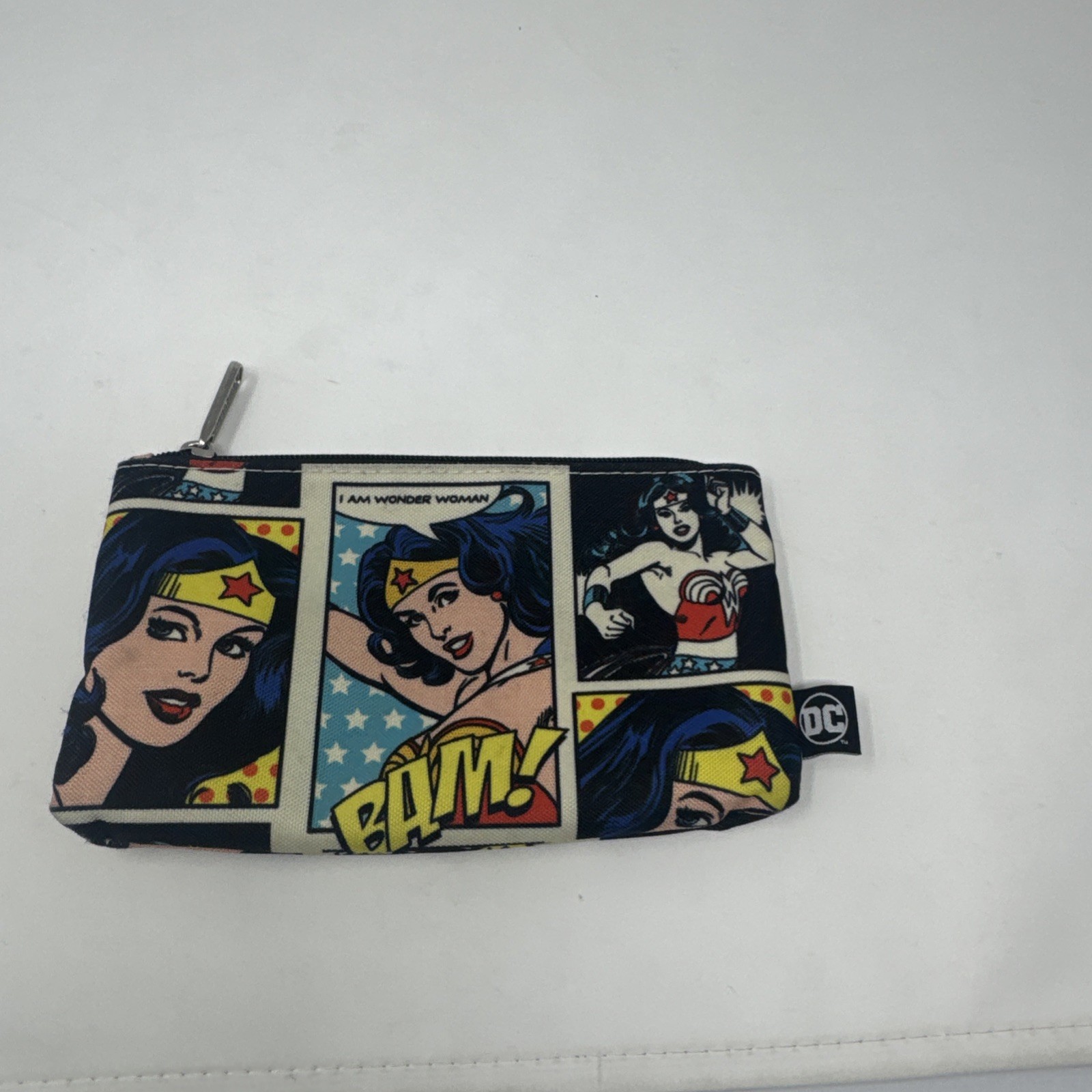 DC LOUNGEFLY WONDER WOMAN COMIC STRIP PRINT PENCIL CASE POUCH COSMETIC BAG COIN