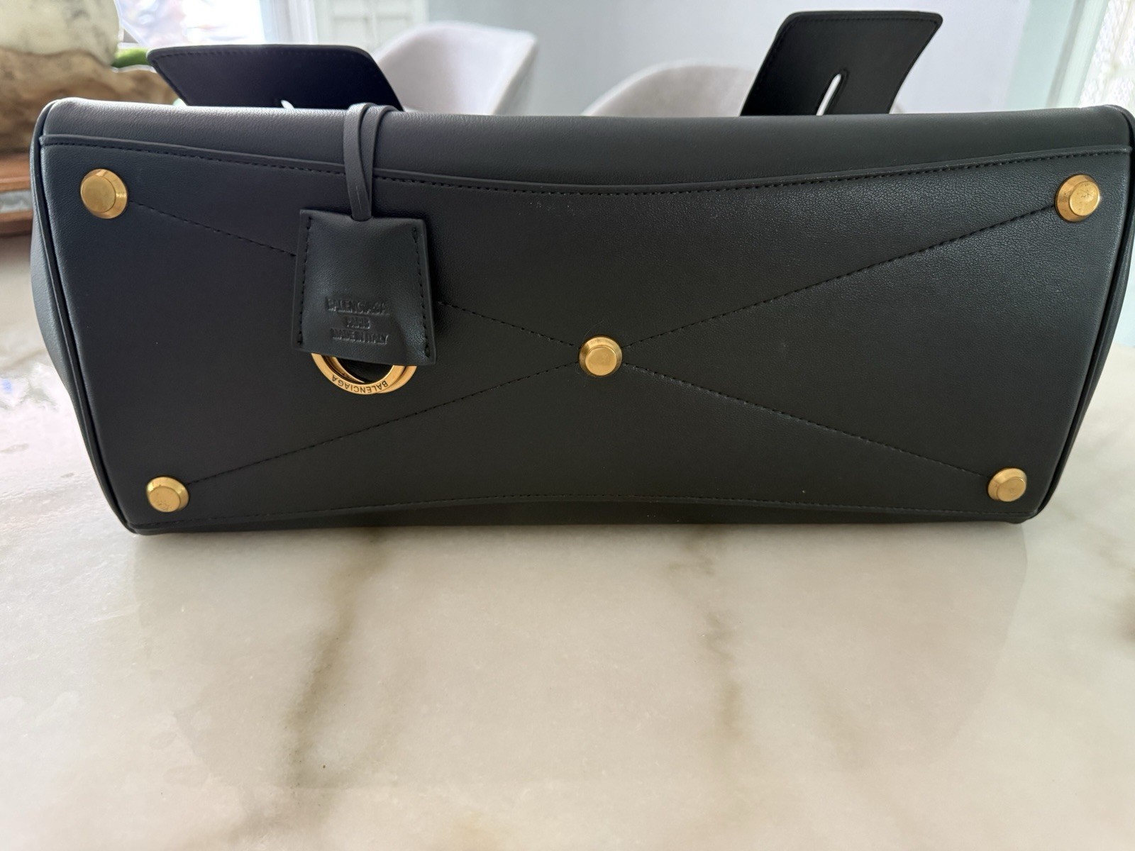 Balenciaga Bel Air med Black Leather Carryall Bag