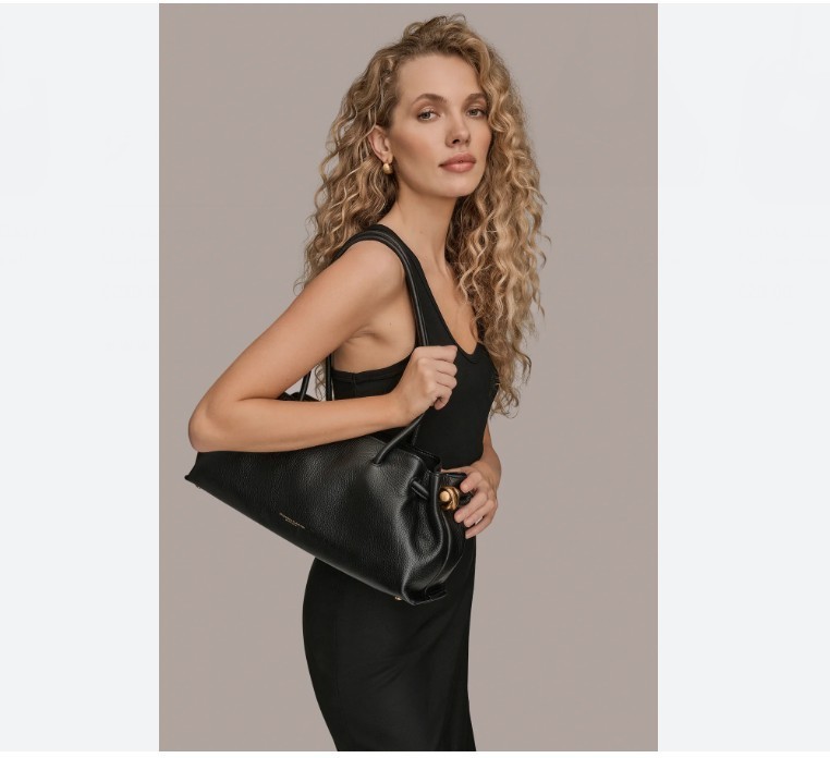 Donna Karan NY Cashmere pebbled leather women’s tote bag + Dust bag BLACK