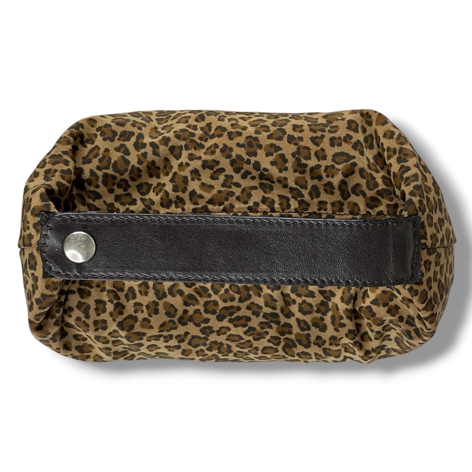 Bottega Veneta Leopard Nylon Makeup Bag Accessory Poach Logo plate Animal print