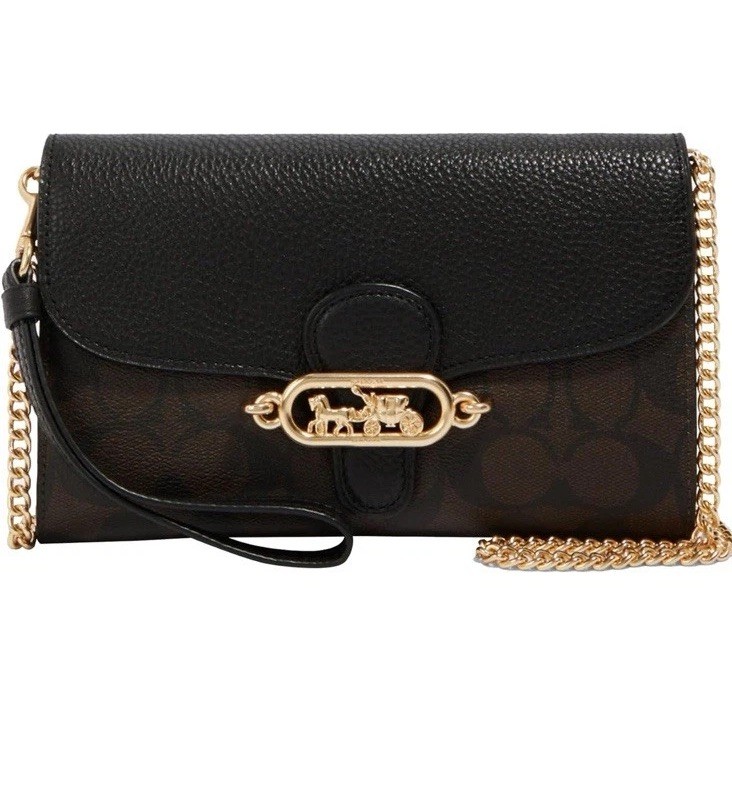 Coach Women’s Signature Elle Hardware Chain Crossbody Purse