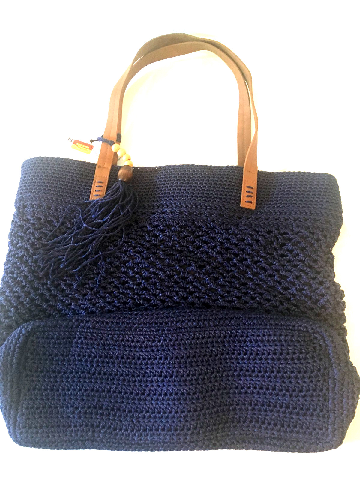 SONOMA TOTE BAG, WOVEN POLYESTRING, NAVY BLUE, INT. POCKETS, NEW WITH TAGS