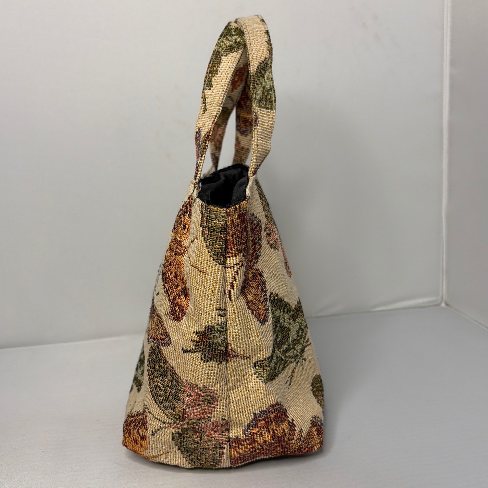 Vintage Butterfly Tapestry Tote Bag Woven Earth Tone Handbag Mini Shopper