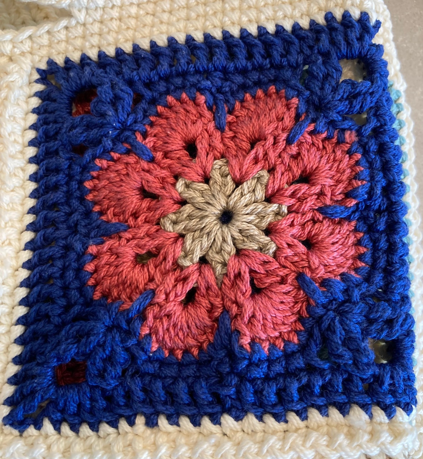 Handmade Crochet Granny Square Tote Bag – 15 in x 15 in x 5 in