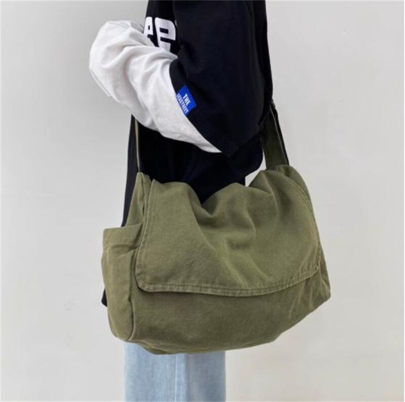 Japanese Casual Canvas Satchels Crossbody Messenger Bag Shoulder Bags literary