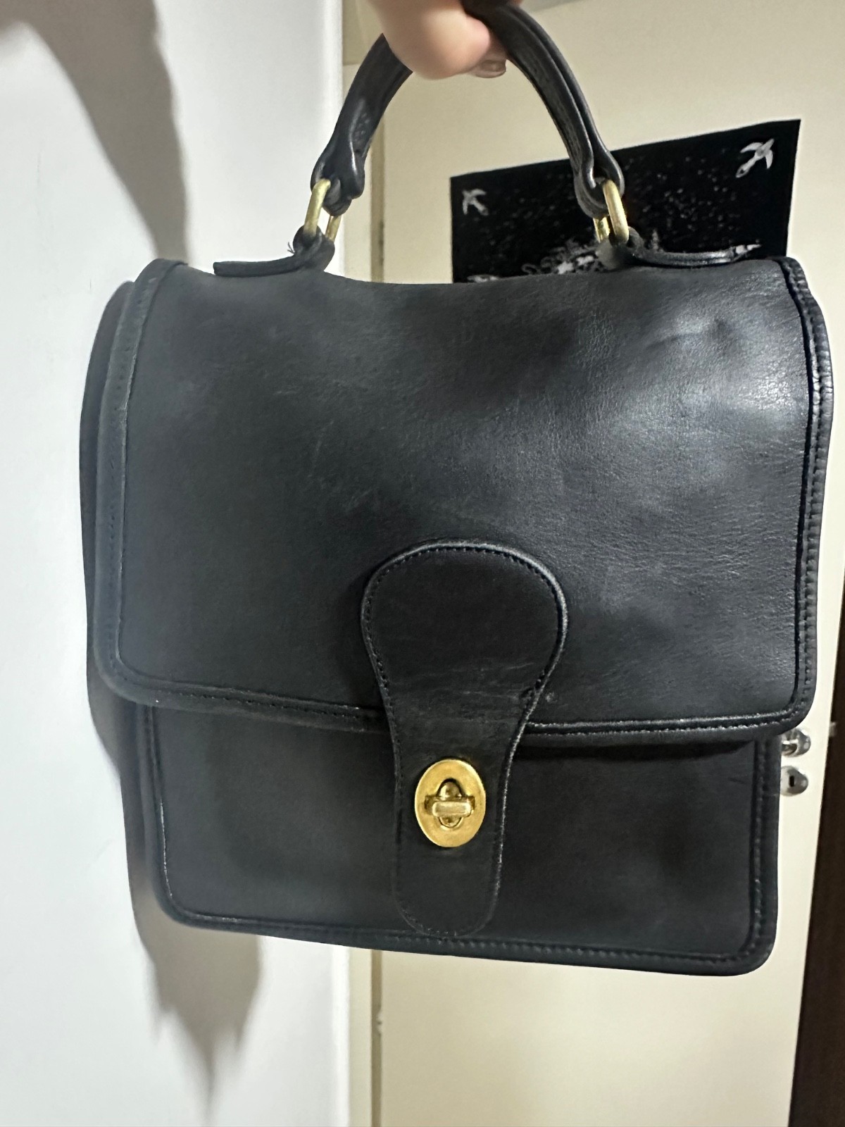 Vintage Coach Station Bag 5130 – Black Glove-Tanned Leather – Made in the USA