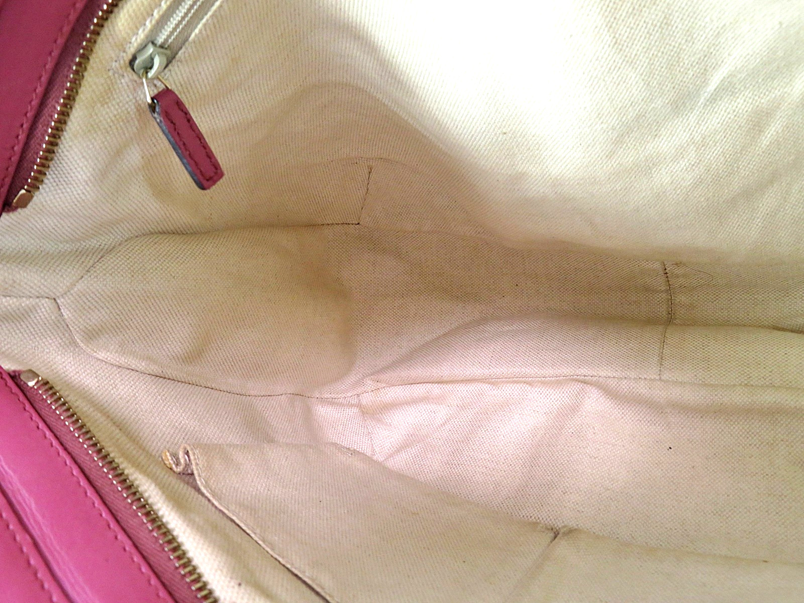 Auth GUCCI Sukey Brown GG Canvas and Pink Leather Shoulder Bag Purse #62121