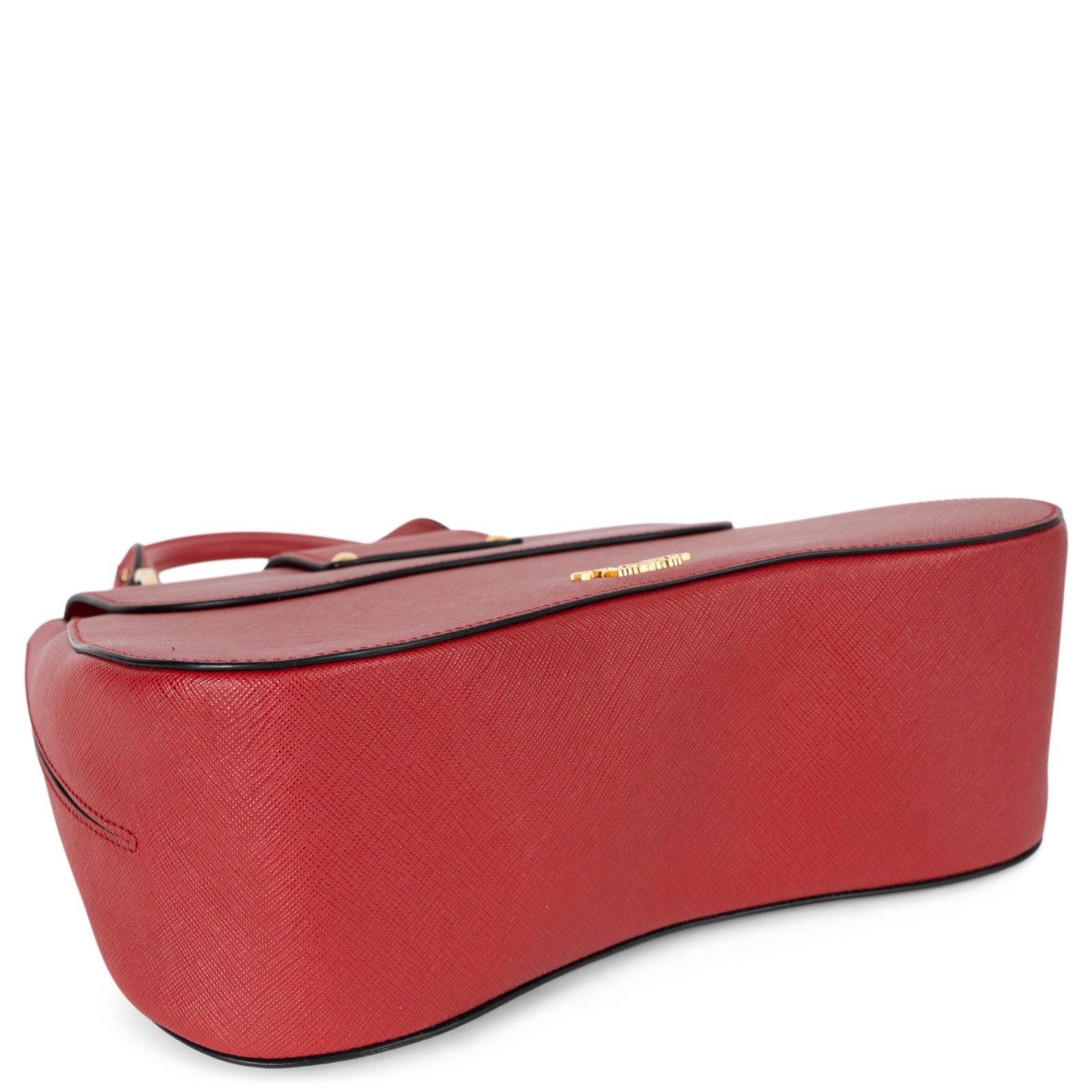 73575 auth PRADA Fuoco red Saffiano Lux leather 2019 SIDONIE MEDIUM Bag
