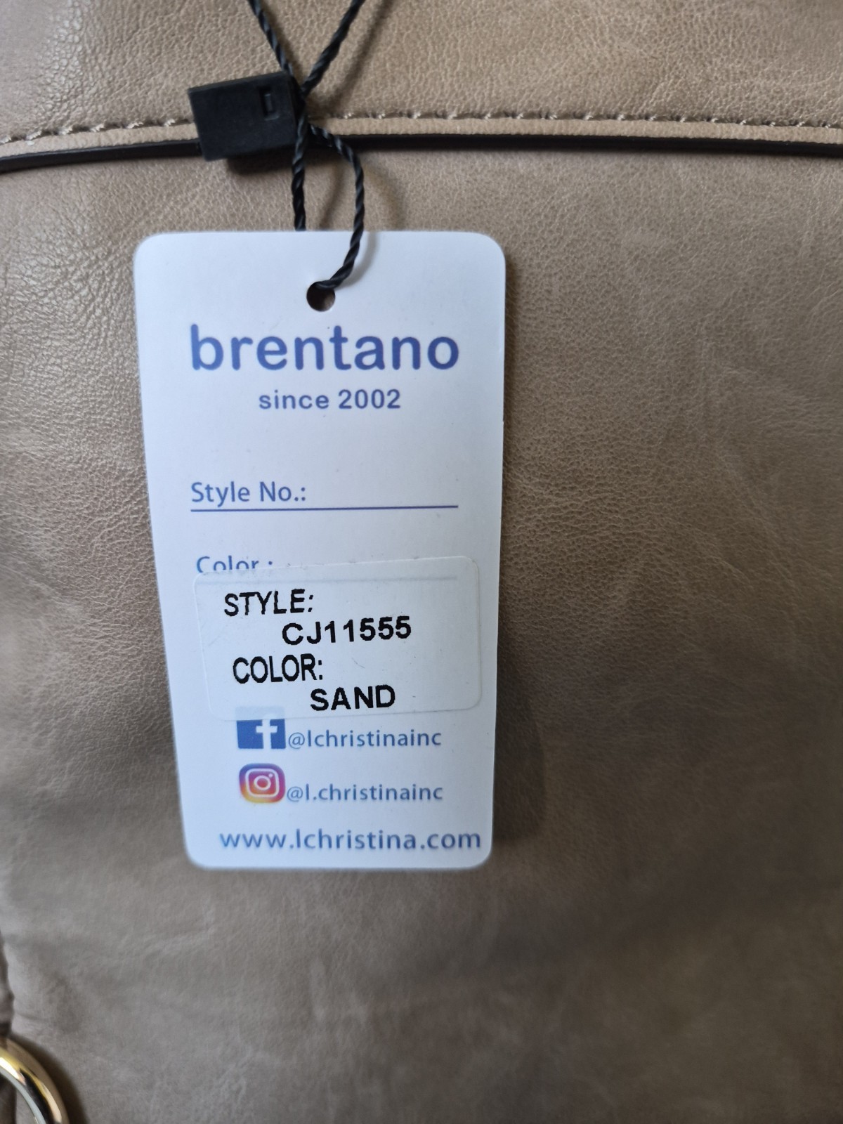 NWT Brentano Sand Studded Mini Backpack Crossbody Convertible Purse Gold Tone