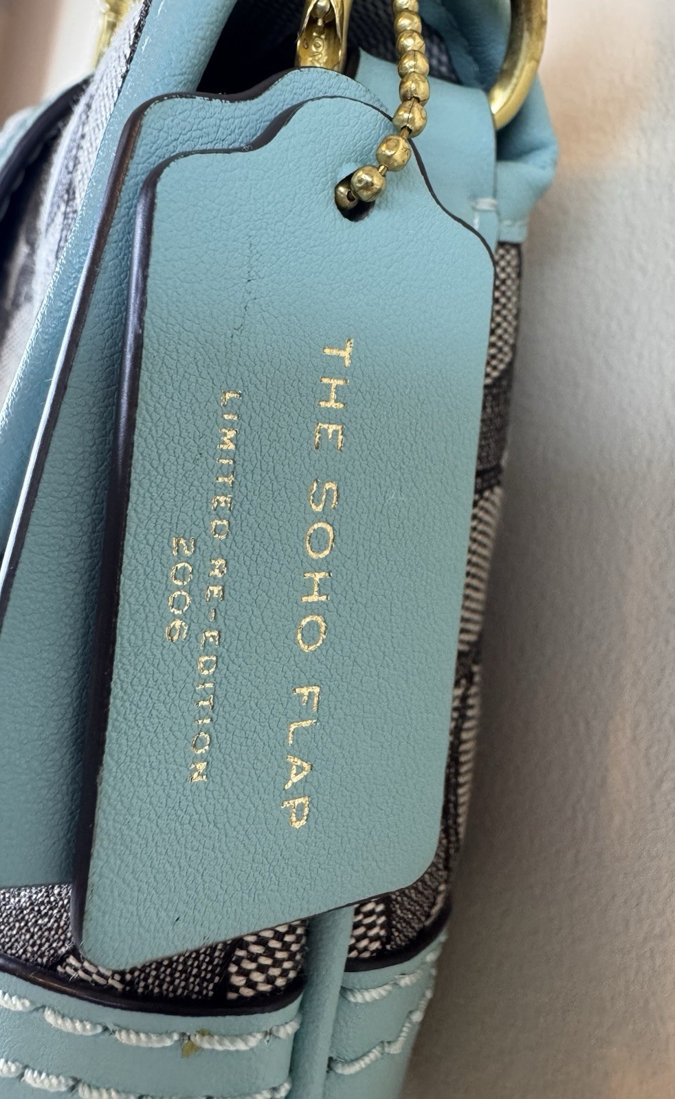 Coach SoHo Flap Limited Re-Edition 2006 Shoulder Bag Jacquard Blue w/ Dust Bag