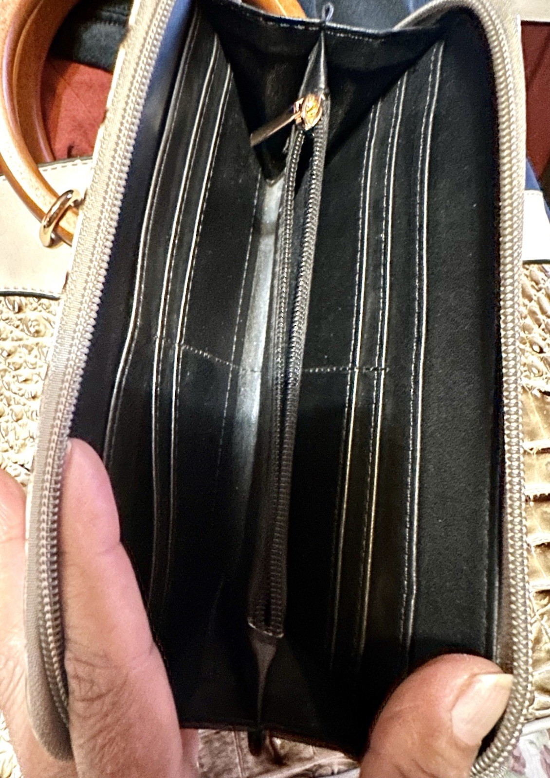 Mkf collection phoebe faux crocodile embossed vegan leather bag and Wallet