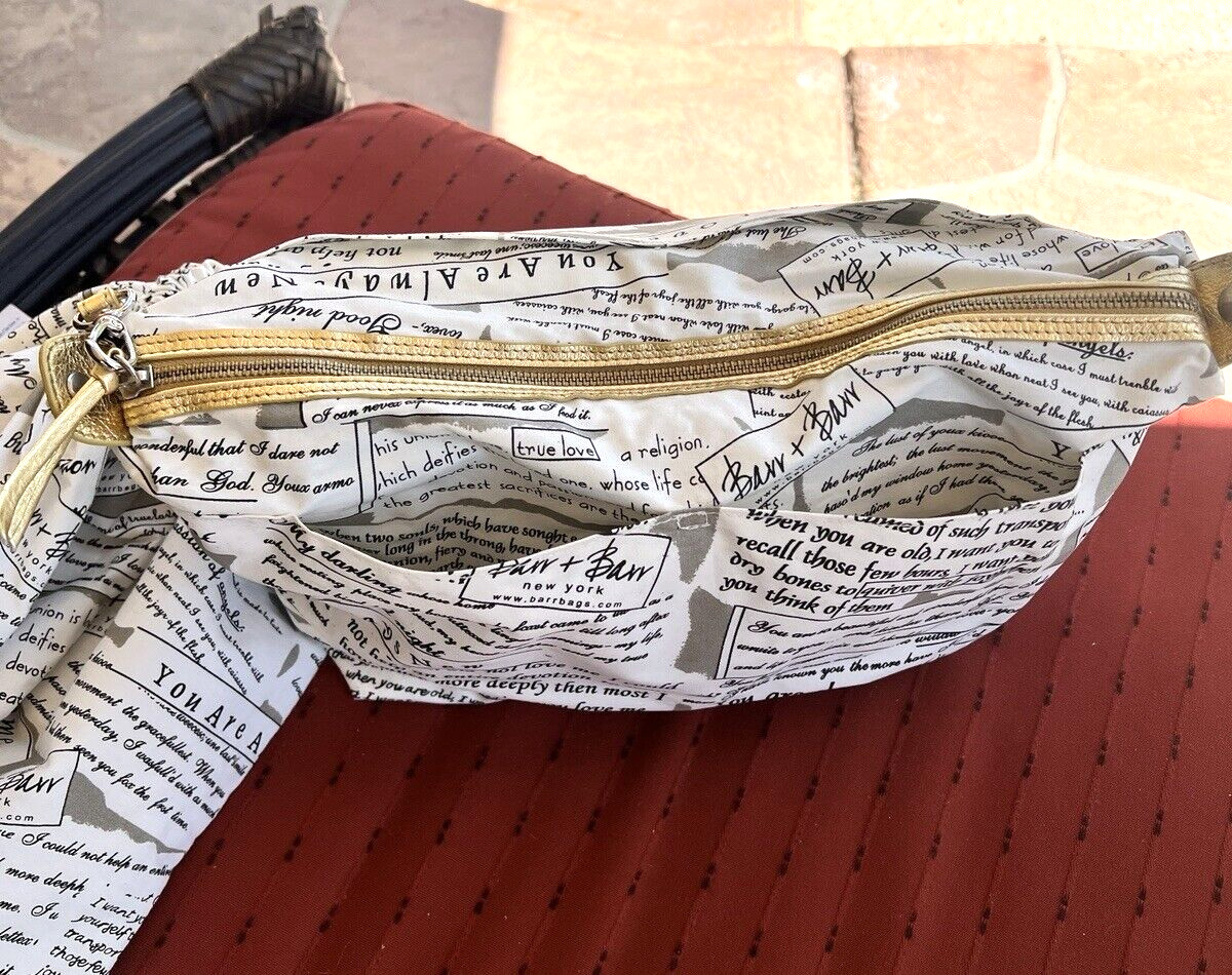 BARR+BARR NY Gold Pebble Leather Tote with Removable Pouch & Dust Bag NEW!