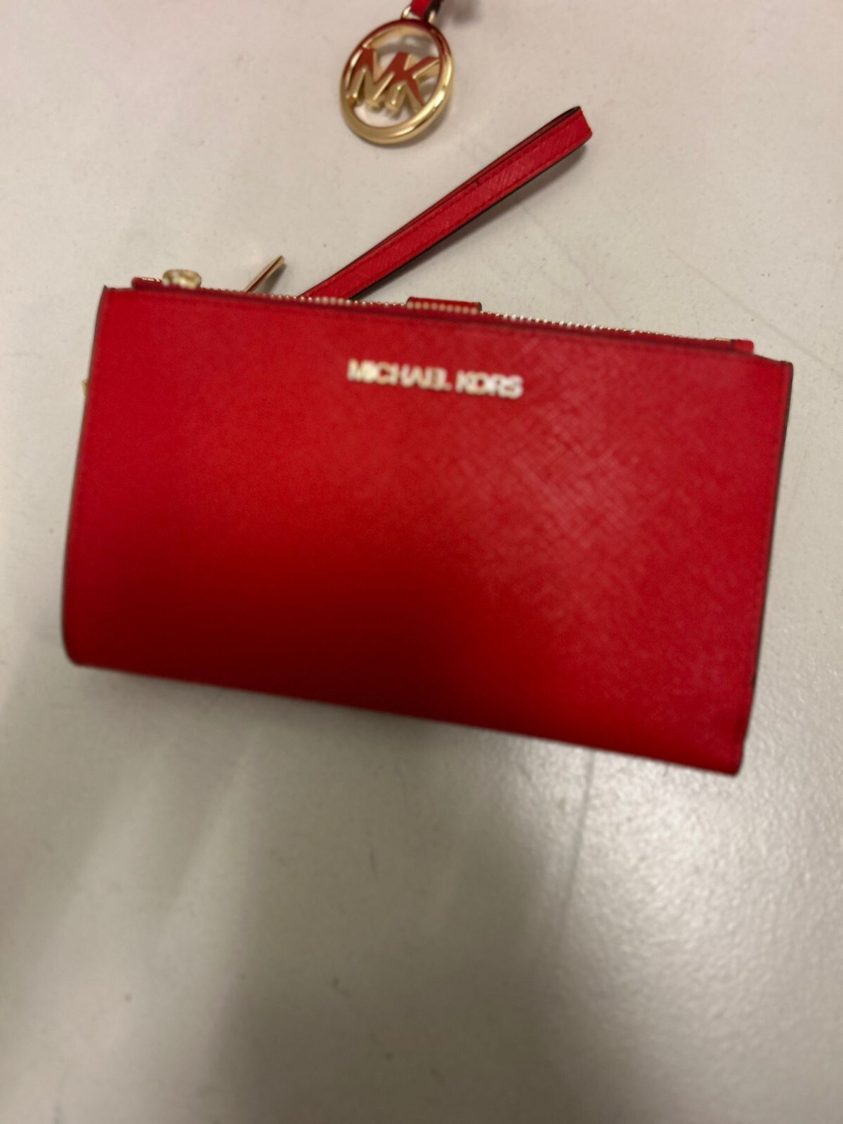 Michael Kors MK Jet Set Travel Double Zip Phone Case Card Holder Wristlet Wallet