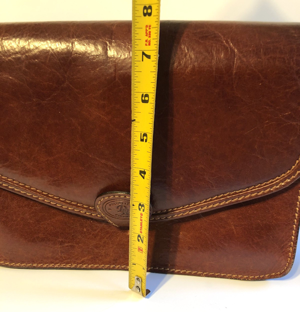 Pelletterie Firenze Leather Cross Body Bag, 10.5″ x 7.75″ x 5″, made in Italy