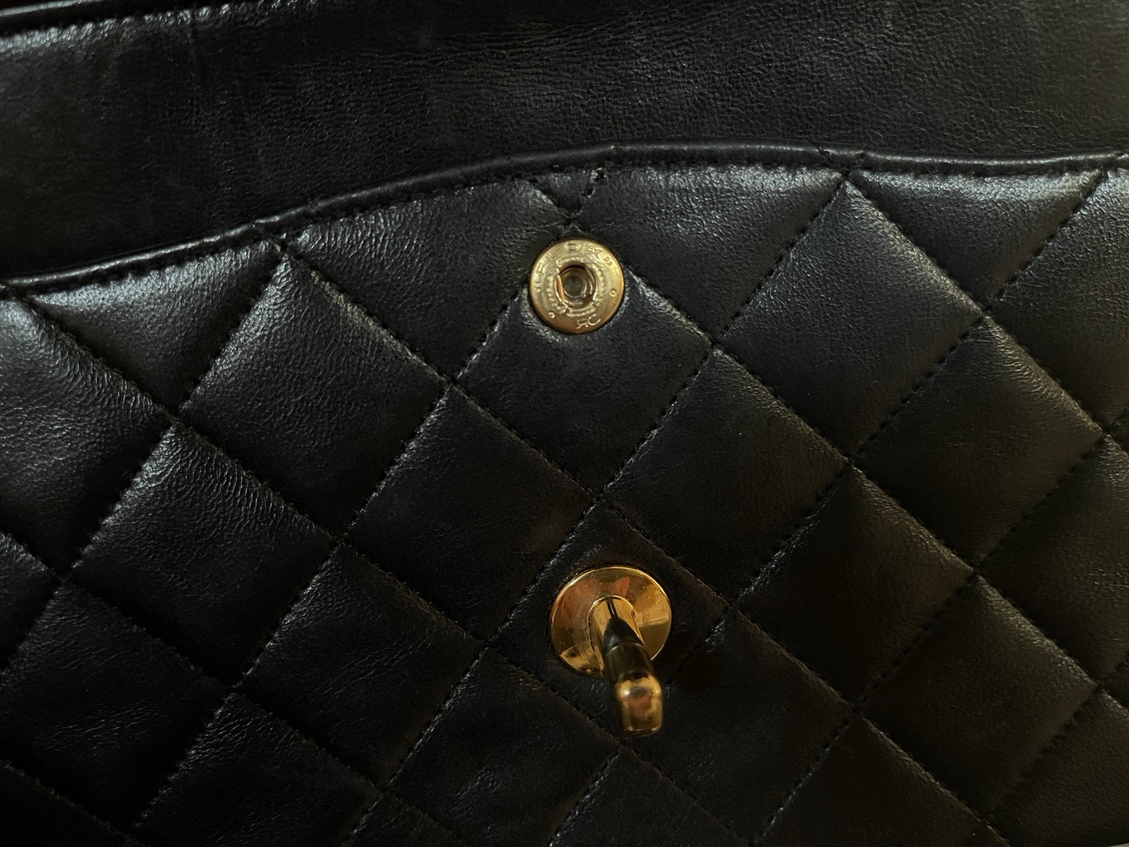 CHANEL Classic Medium Double Flap Bag In Black Quilted Lambskin with 24k GHW