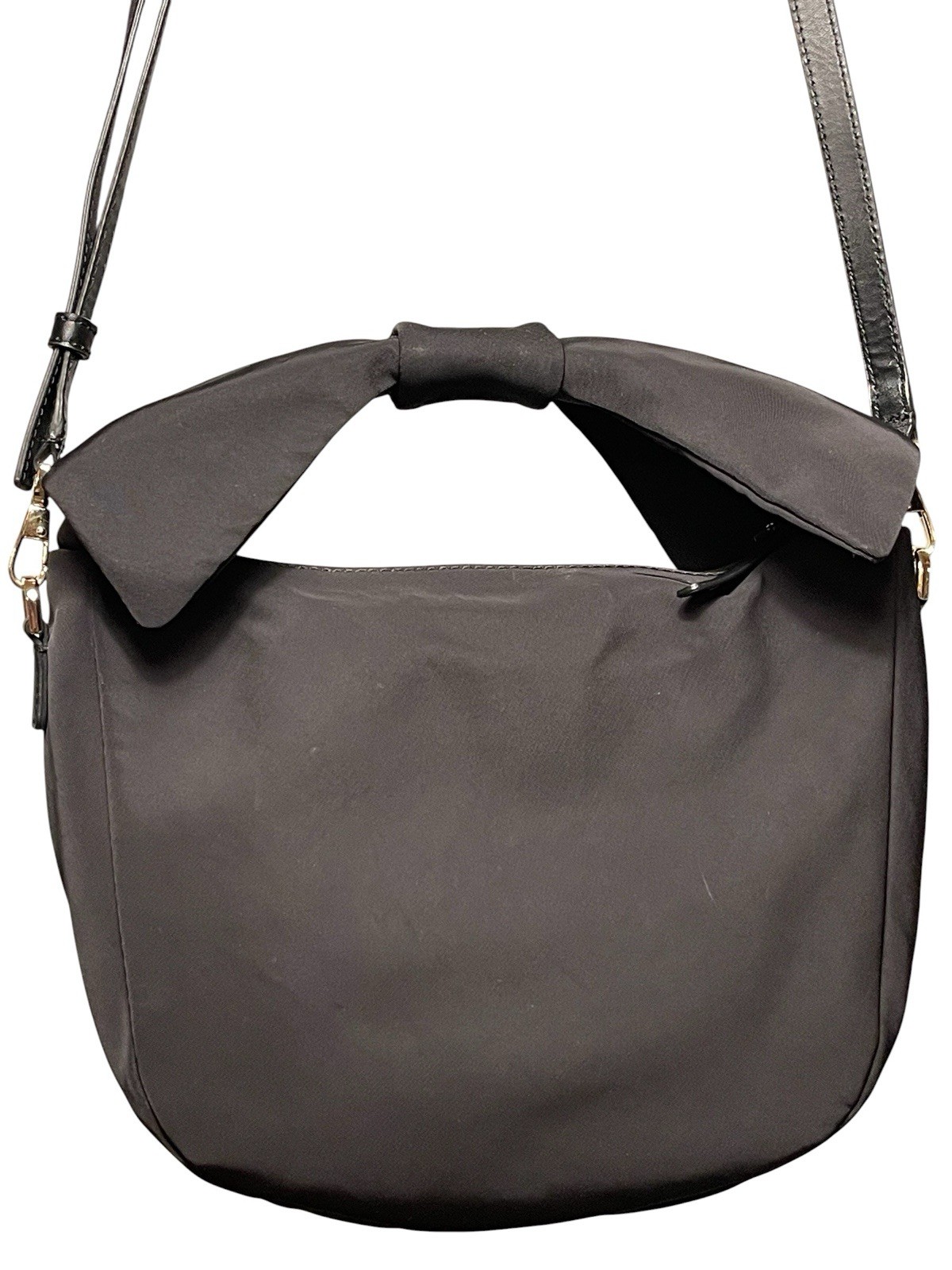 Kate Spade Haring Lane Jeny Nylon Black Satchel Bow Top & Adjustable Crossbody