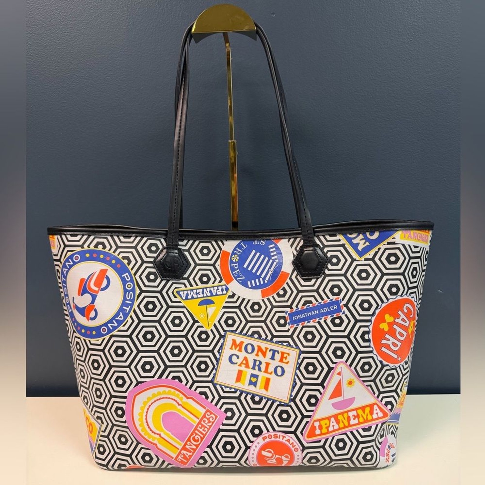 RARE Jonathan Adler Duchess Destination East West Travel Tote