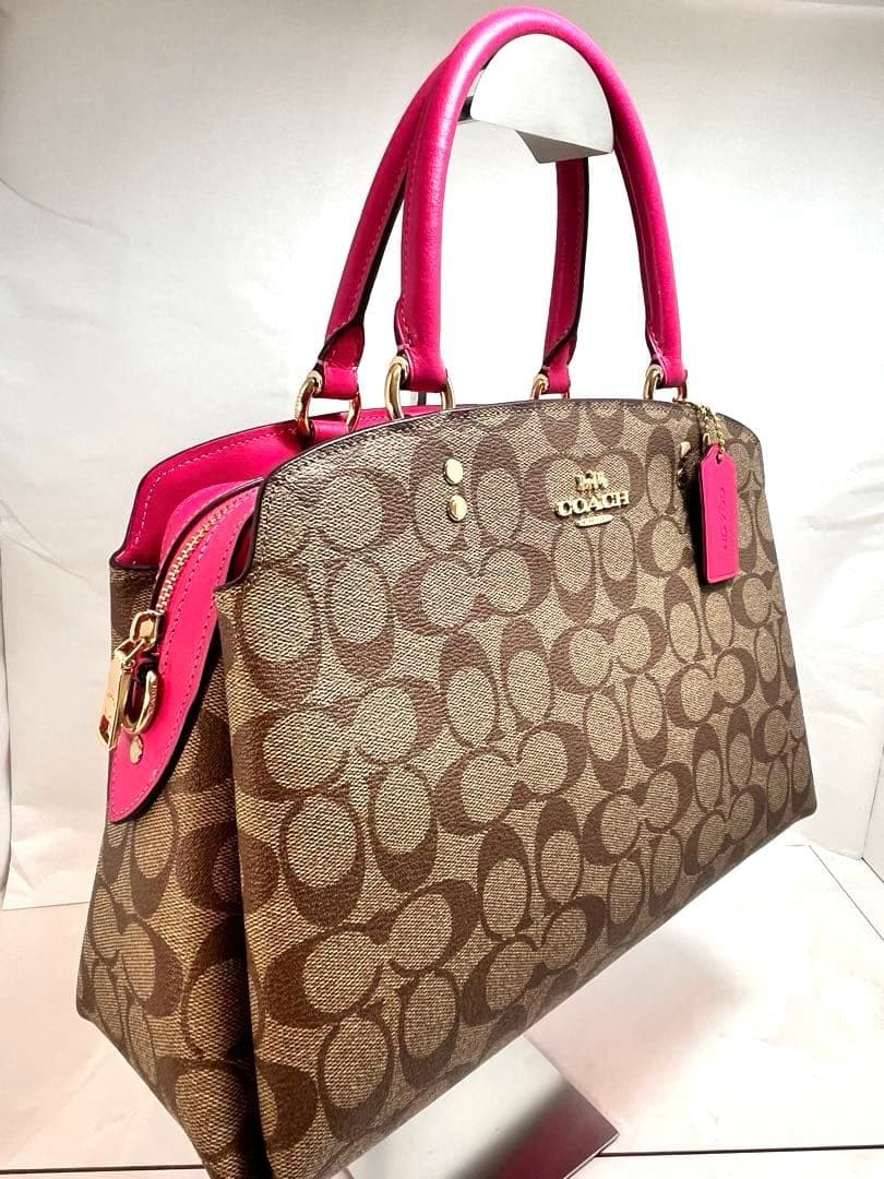 Item COACH 2WAY PVC Leather Shoulder Bag Signature