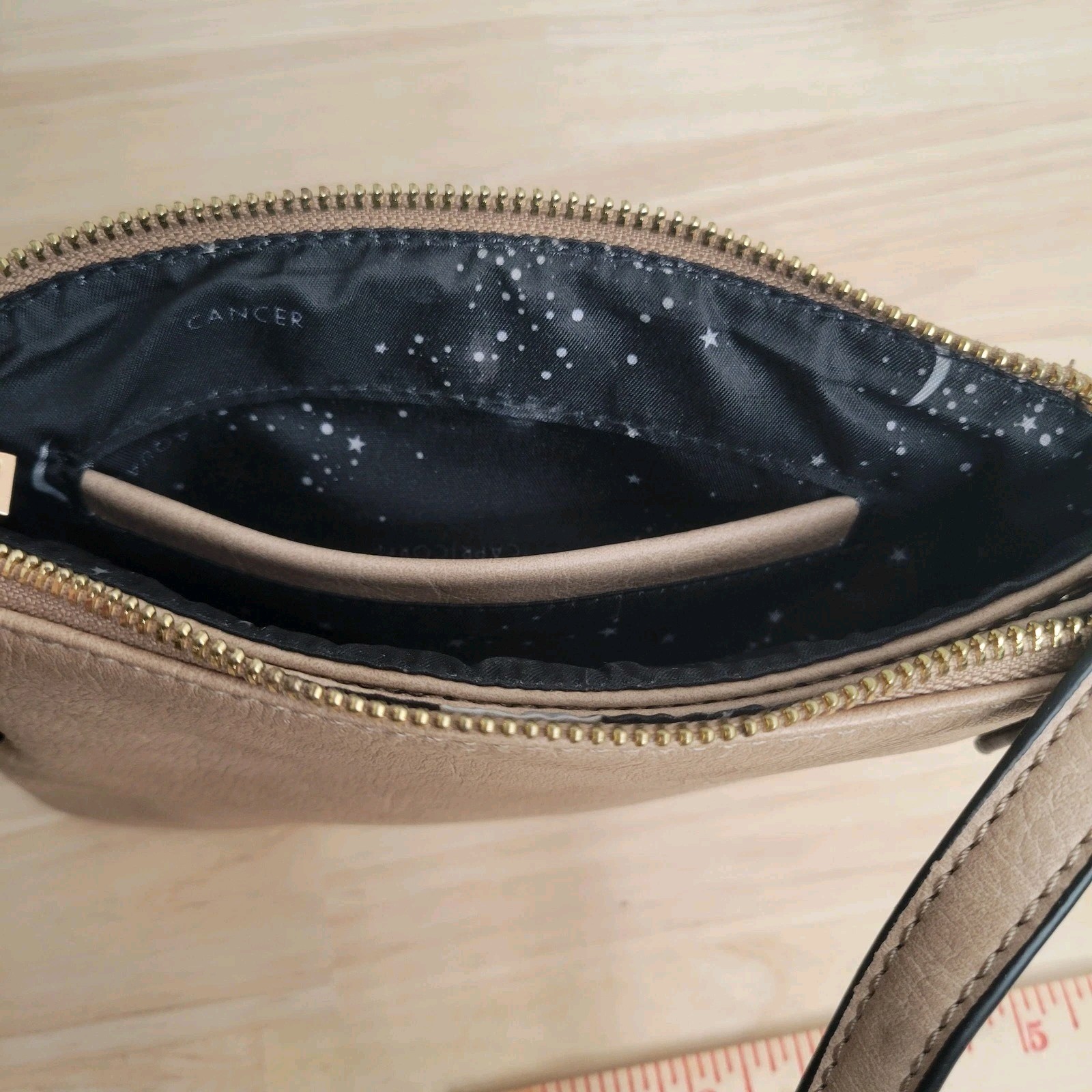 Crossbody Bag Celestial Zodiac Moon Star Lined Zipper Faux Leather
