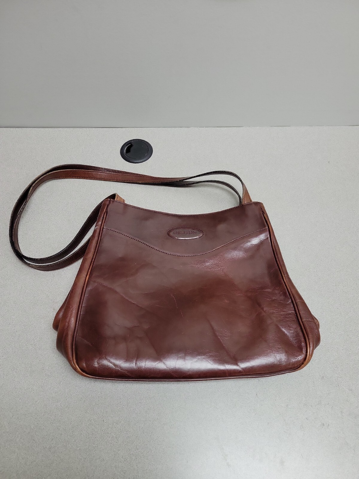 OROTON Brown Australia Leather Handbag Double Strap