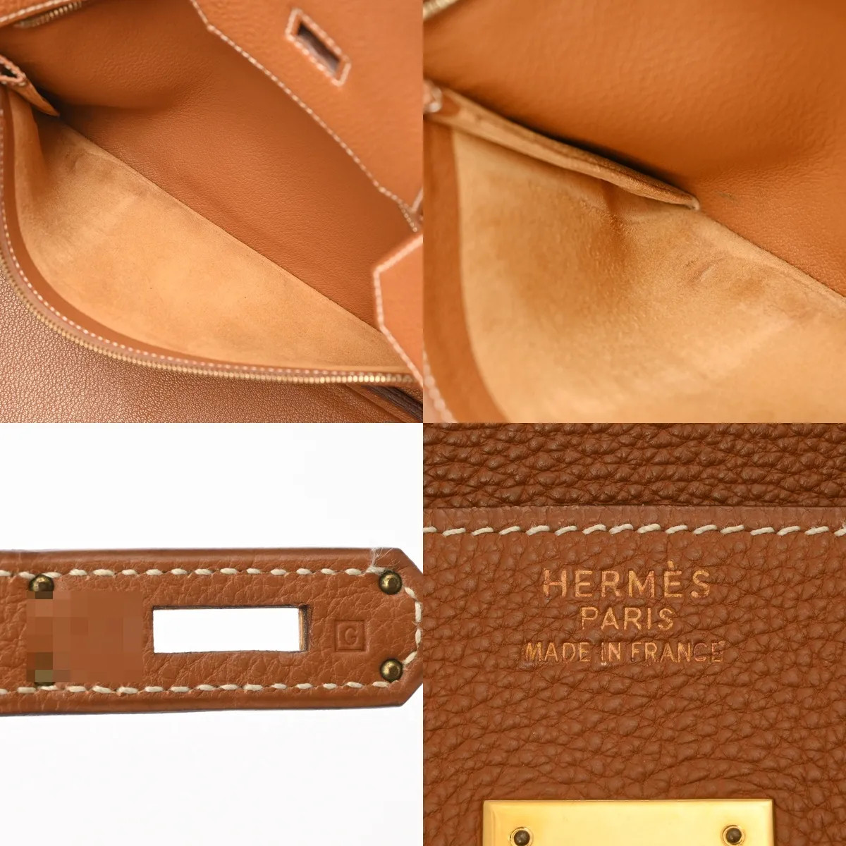 Hermes Birkin 35 Handbag Togo Leather Gold #WB5562