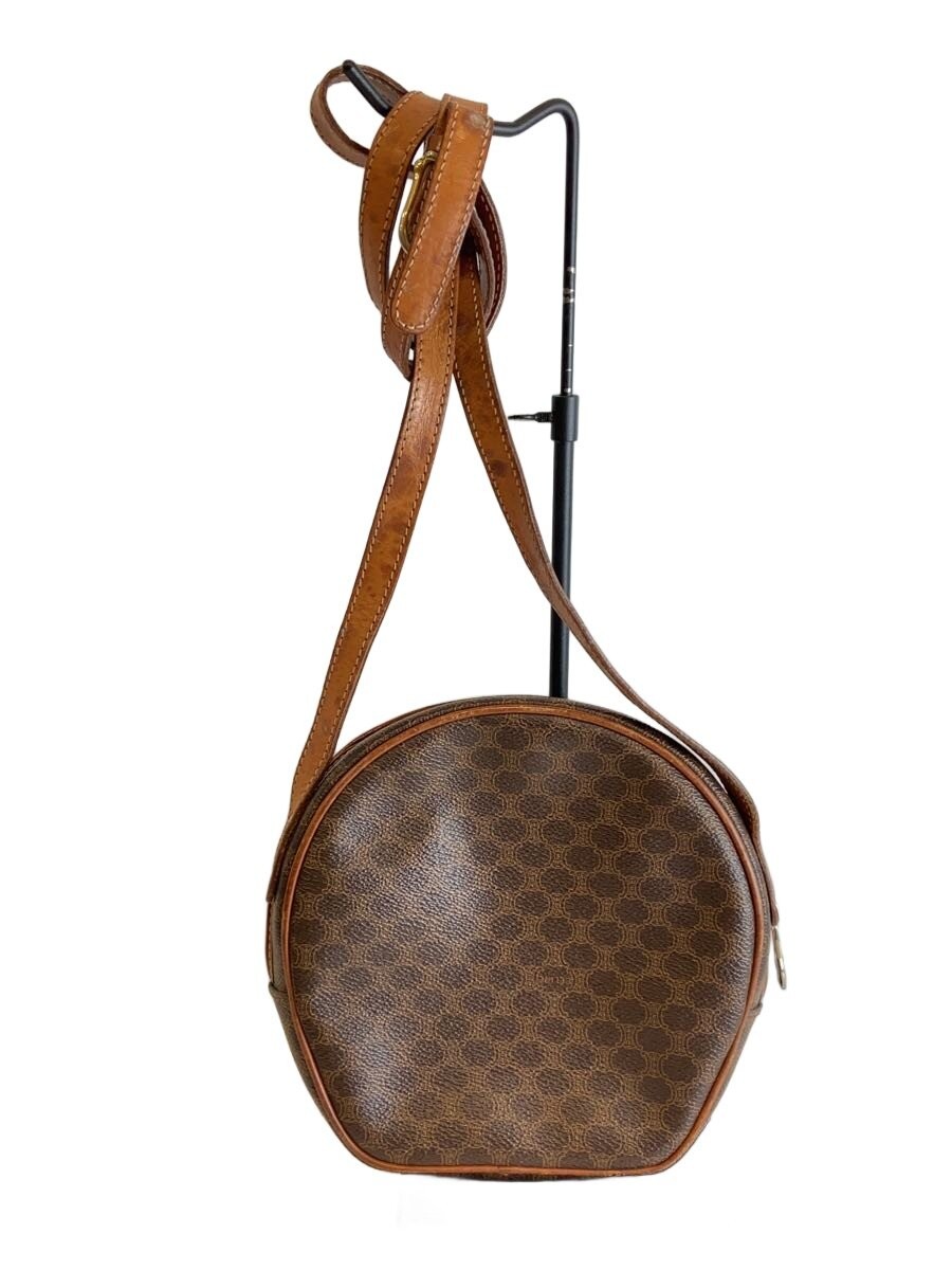 Celine Shoulder Bag Brown PVC Vinyl 12.0×9.0x4.0 in