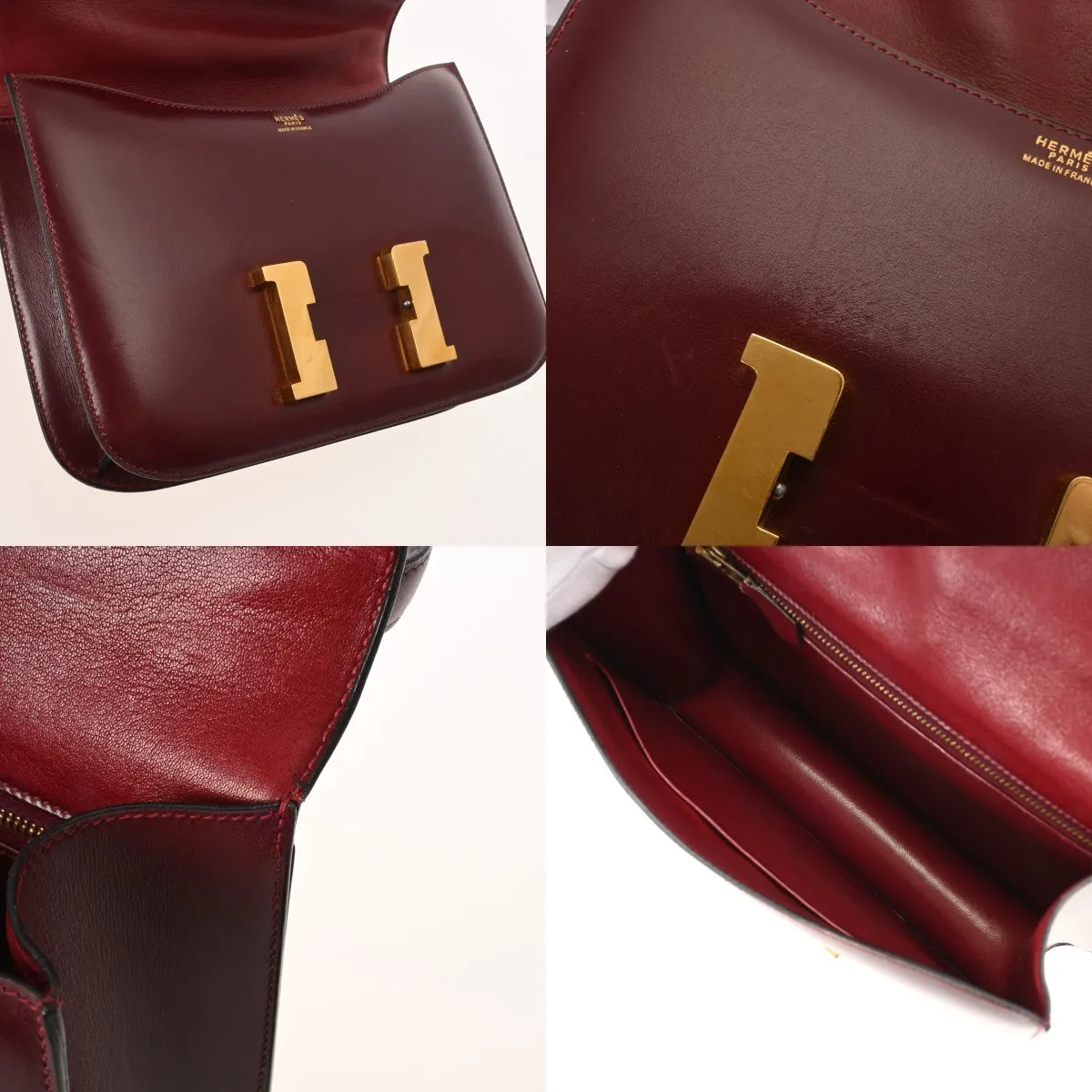 Hermes Constance 23 Shoulder Bag Box Calf Gold #WB645