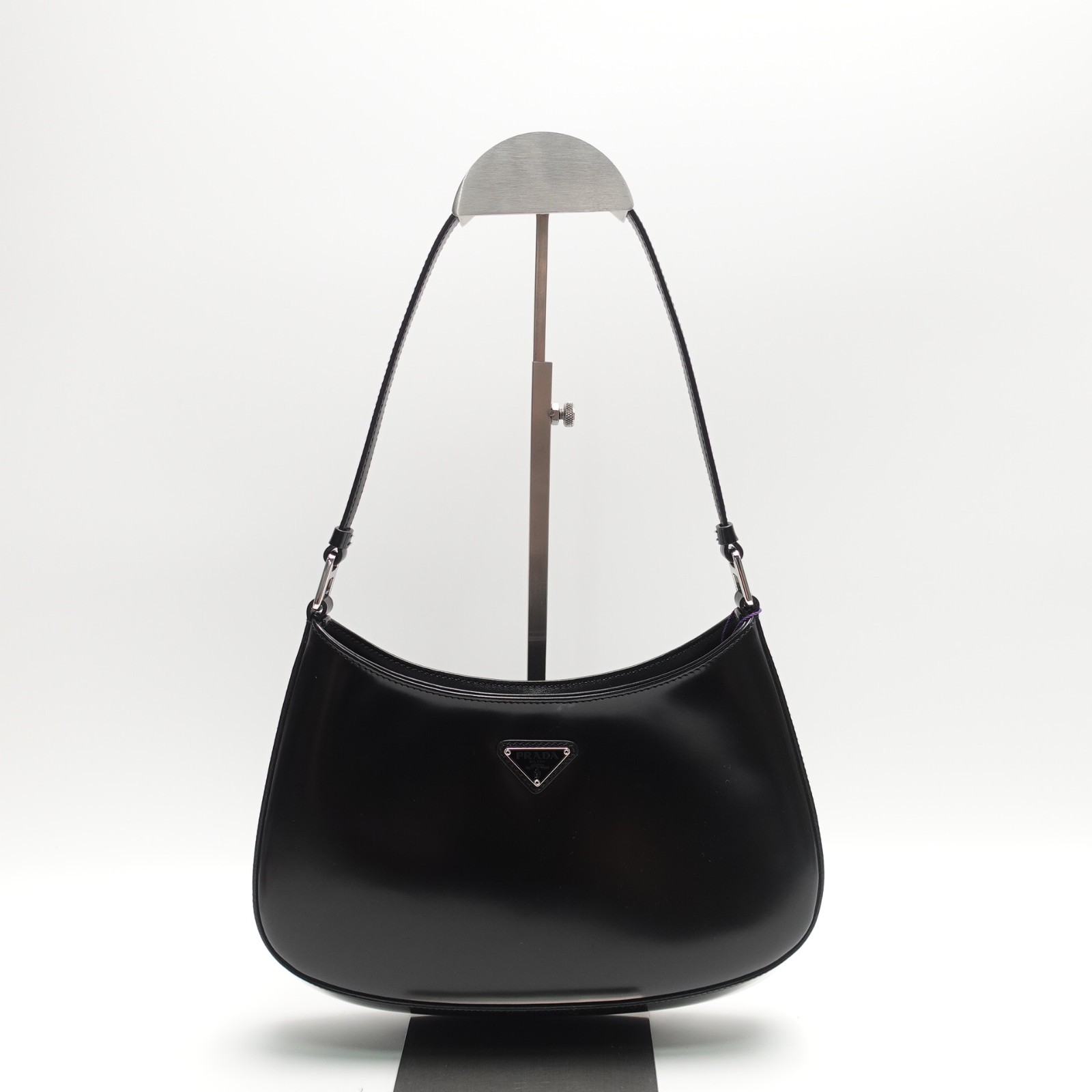 Pre-Owned Prada Cleo Black Calfskin Leather Shoulder Bag T10441533