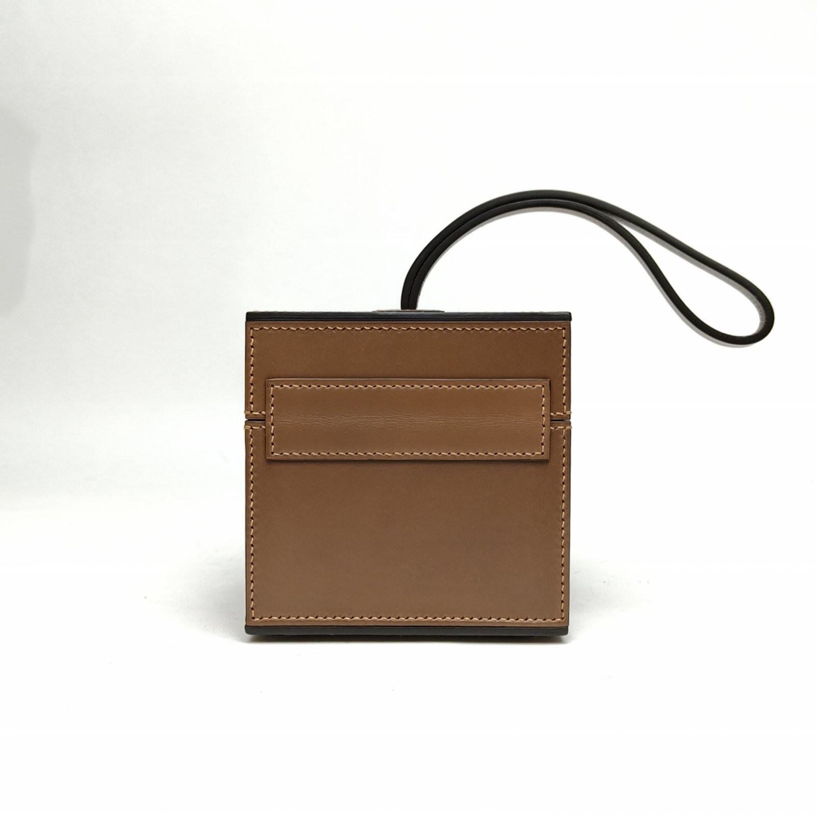 MOYNAT Vanity Box Bag Brown Calfskin Handbag