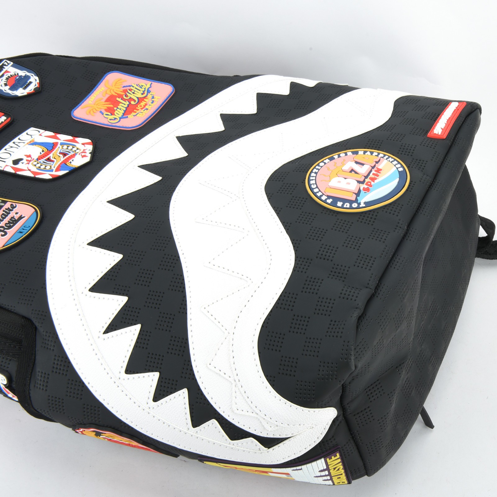 Sprayground Global Mogul Billionaire Shark Leather Bag Backpack Unisex Black