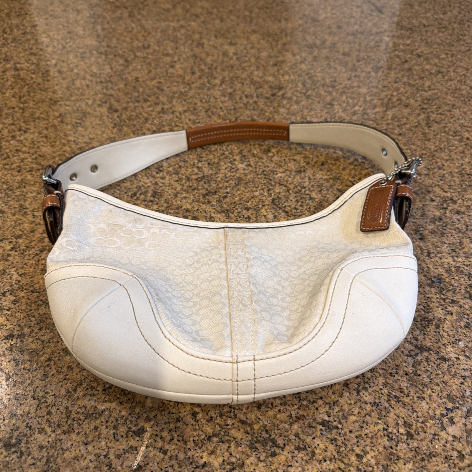 Coach Y2K White Mini Signature Canvas Soho Hobo 6351