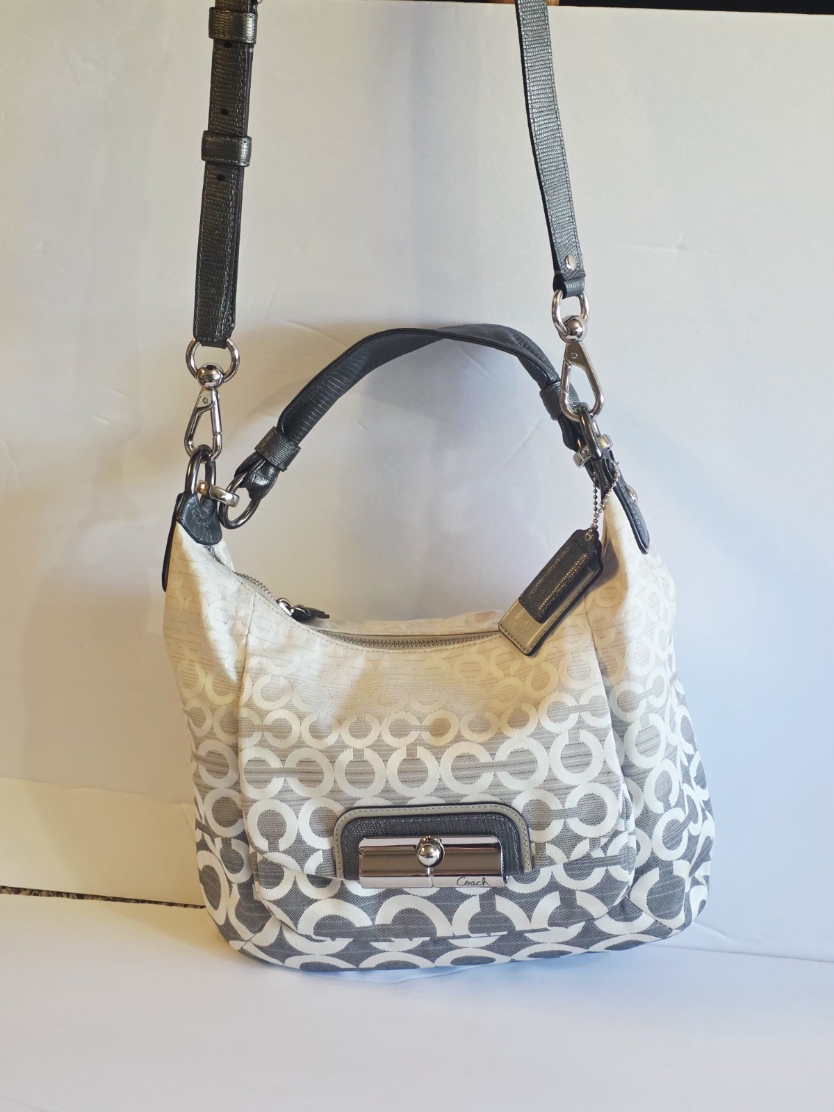 Coach Y2K Chelsea Gray/White Ombre Signature Logo Hobo