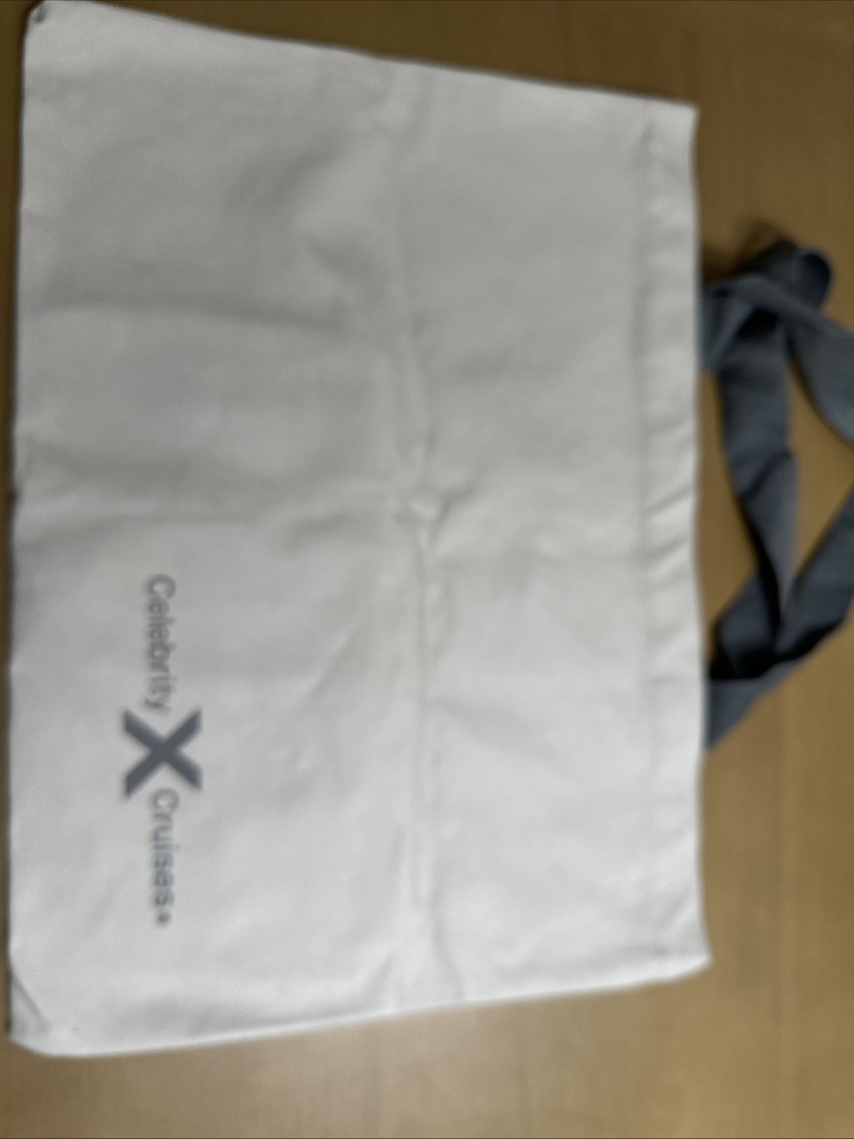 New Celebrity Cruises Logo Grey Canvas Shopping Beach Tote Bag Large w Zip Pouch