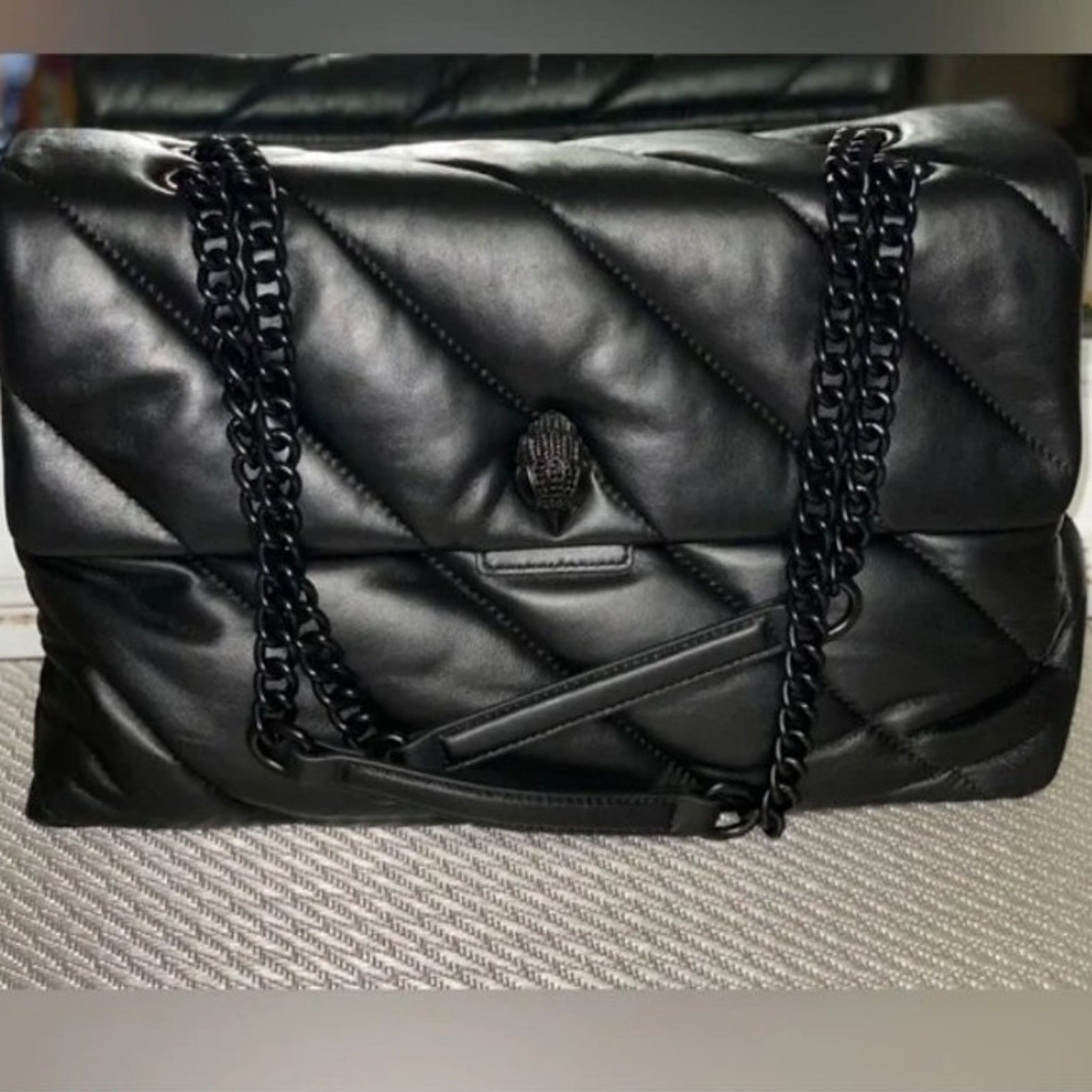 Kurt Geiger London Kensington XXL Soho Drench Black Leather Shoulder Bag