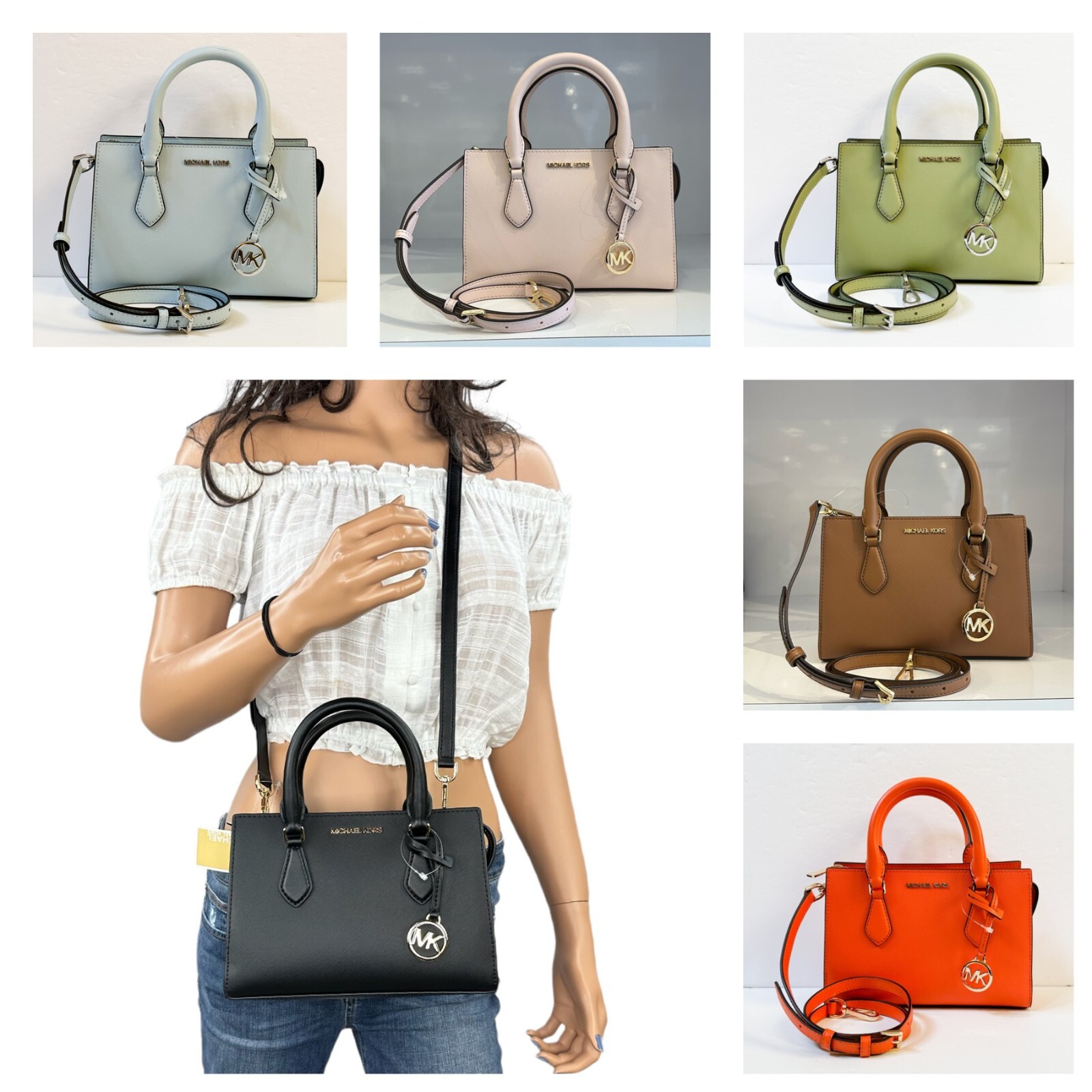 MICHAEL KORS SHEILA SMALL CENTER ZIP SATCHEL SHOULDER CROSSBODY BAG