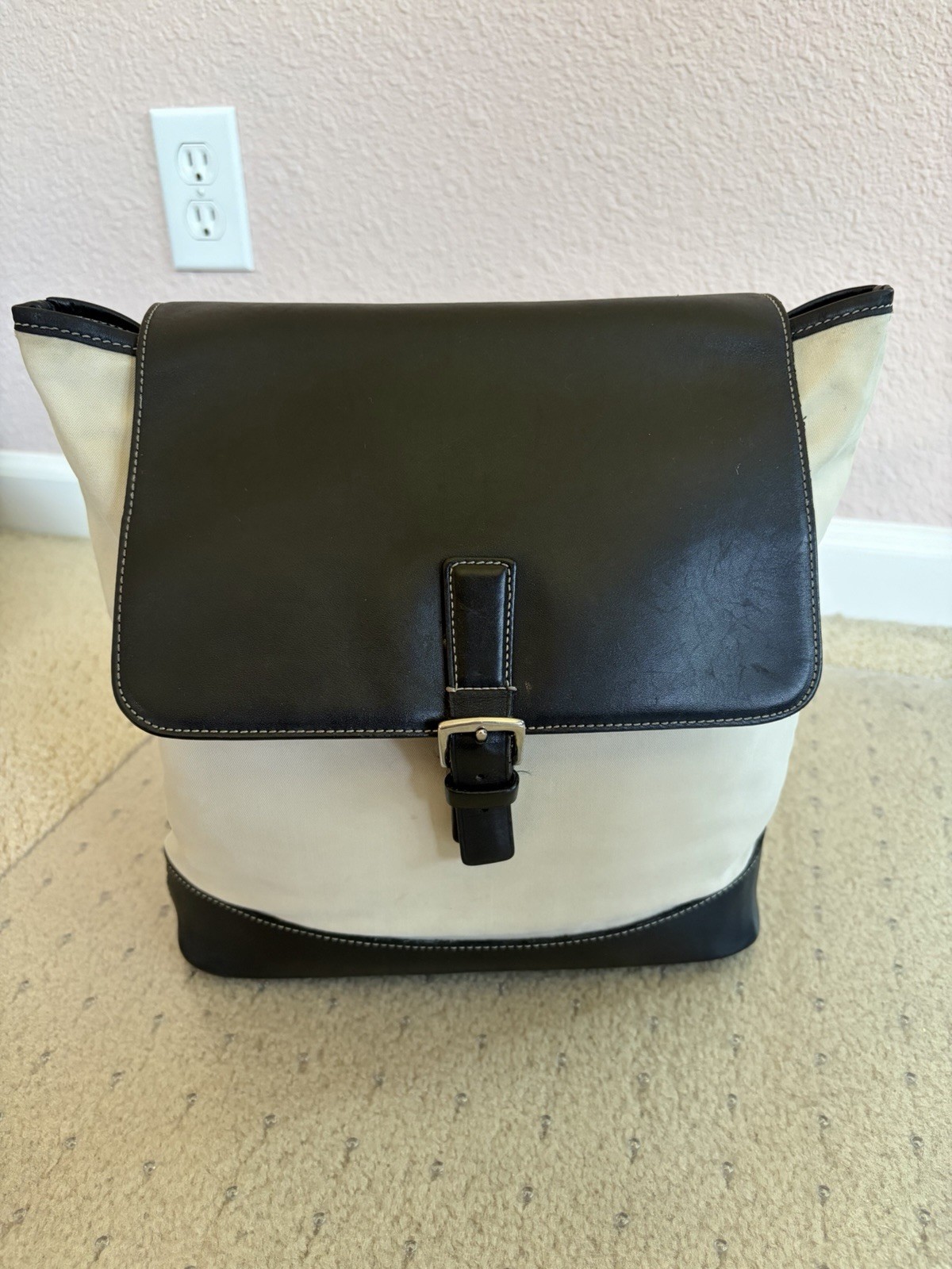 Vintage Coach Backpack 7703 “Princess Anne” Cream Canvas Princess Diaries Y2K