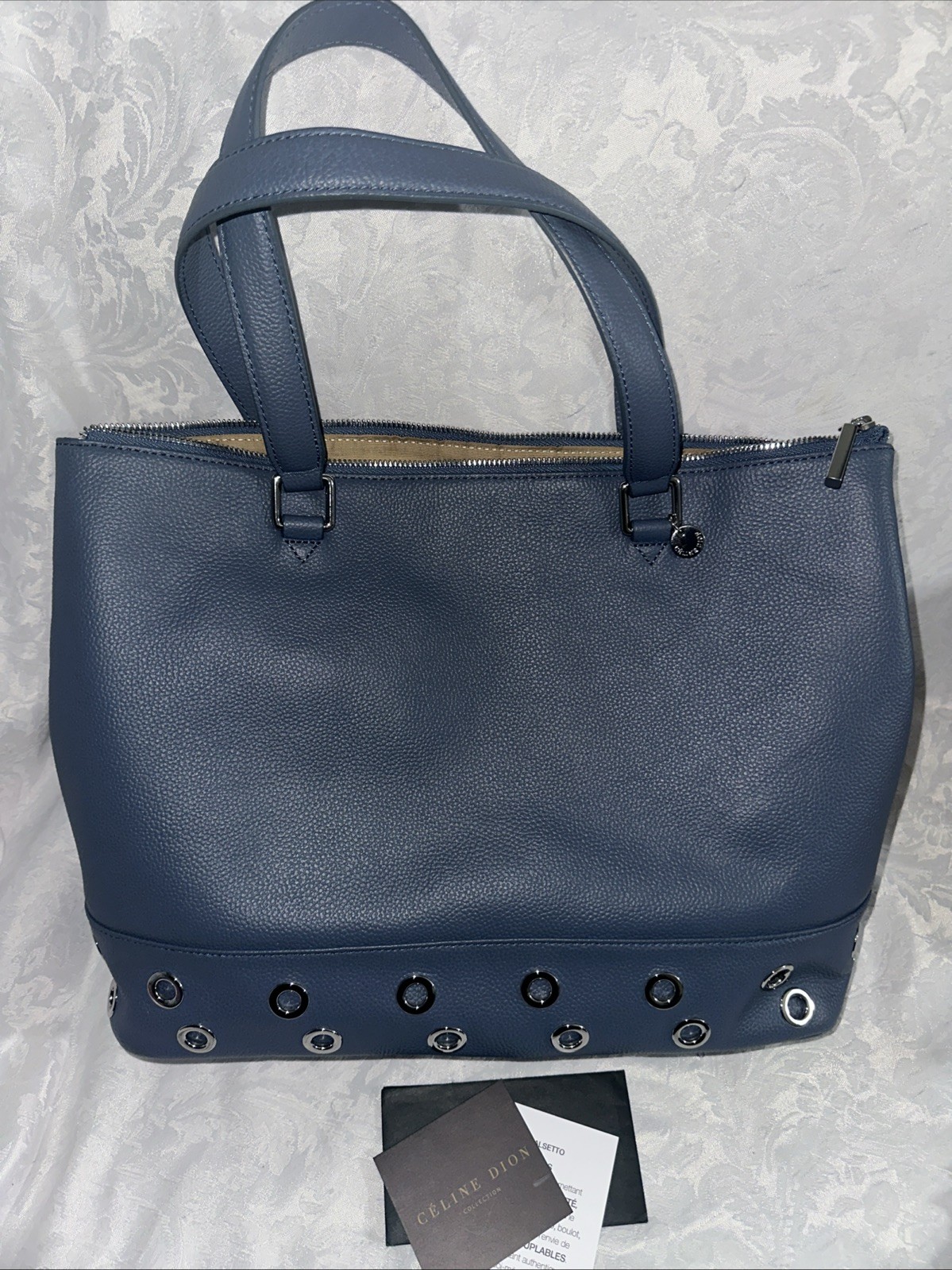 CELINE DION FALSETTO COLLECTION SHOULDER BAG RFID ART 137 LEATHER BLUE + DUST BG