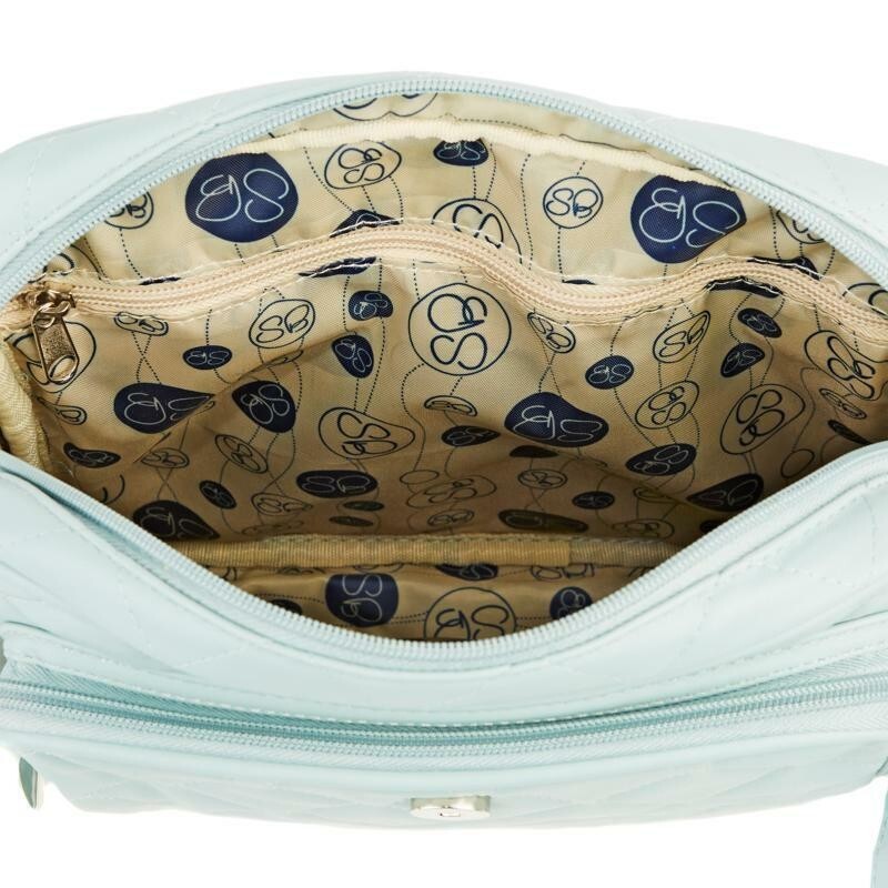 Samantha Brown quilted crossbody bag Teal RFID protected New
