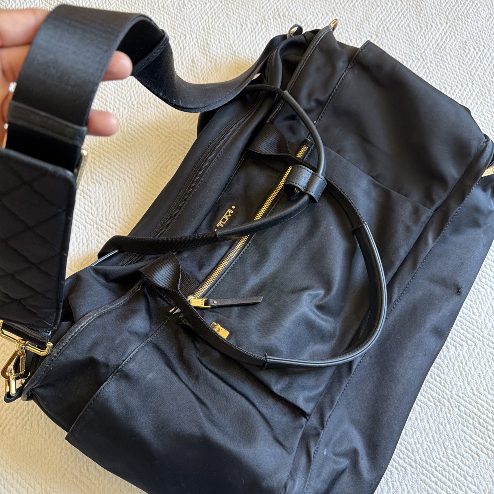 TUMI Voyageur Dorsten Expandable Duffel Holdall Black Travel Bag