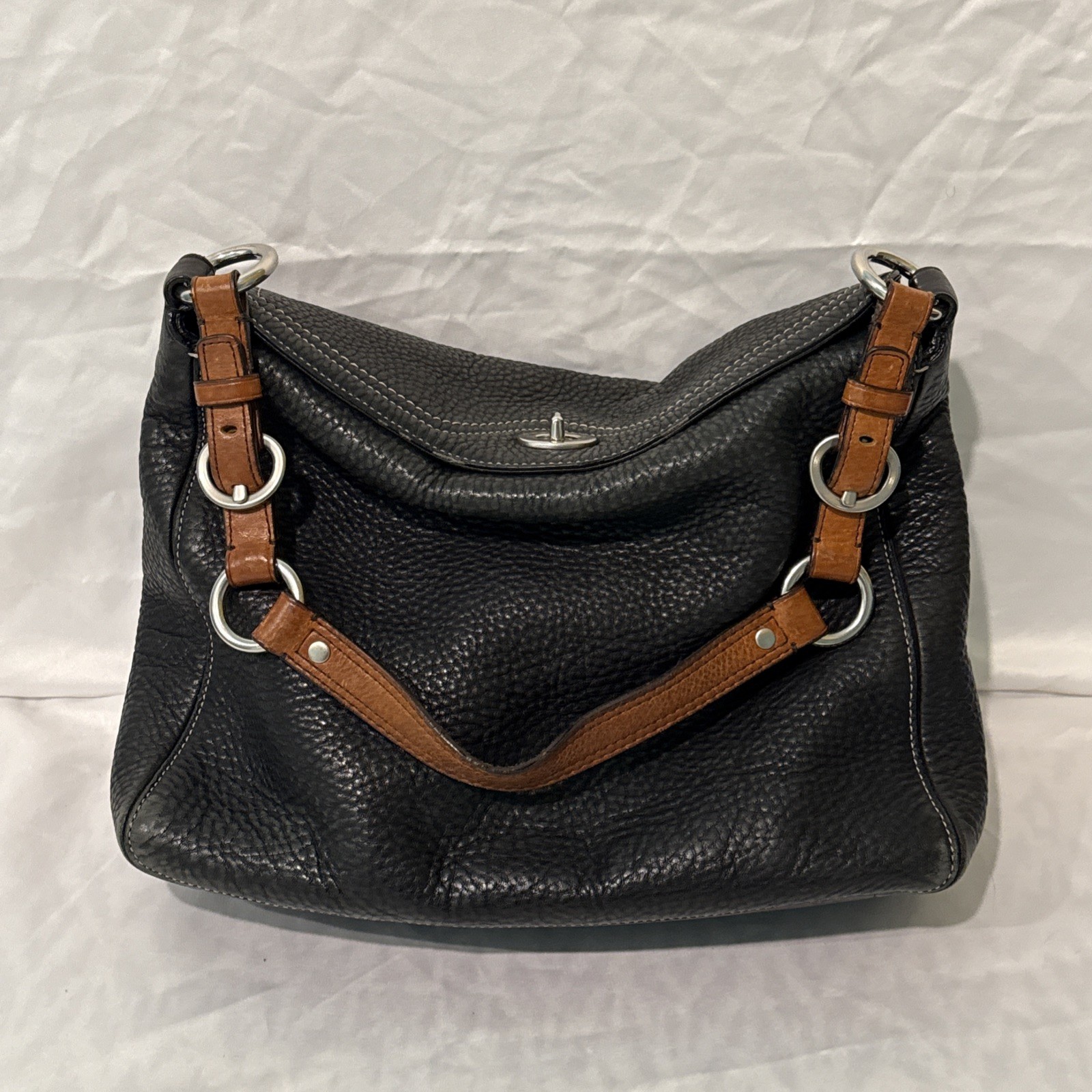COACH Chelsea Pebbled Black Leather Shoulder Bag Style 10132