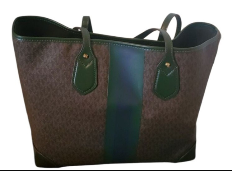 Michael Kors Eve Large Tote Travel Bag + 1 Pouch MK Moss Multi