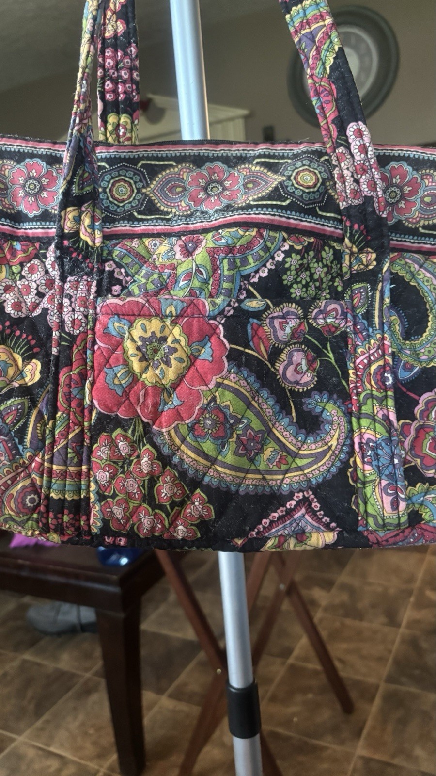 Vera Bradley Women’s Multicolor Paisley Floral Tote Zip Top Inner Pockets