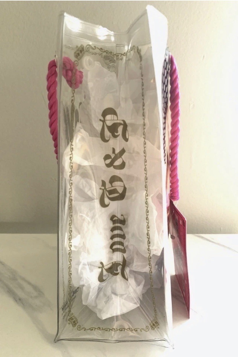 JUICY COUTURE “VIVA LA JUICY” Y2K CLEAR VINYL TOTE BAG PAM & GELA VTG CLEAR NEW